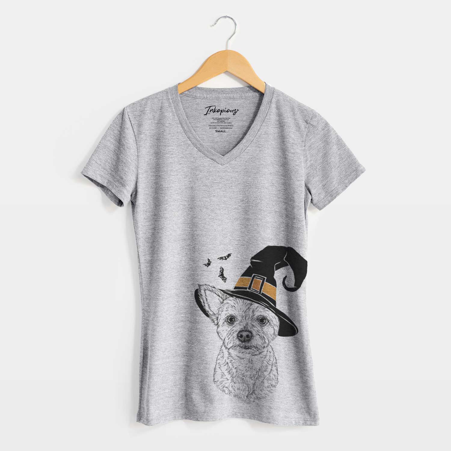 Witch Mango the Yorker Cairn Terrier Mix - Women's V-neck Shirt