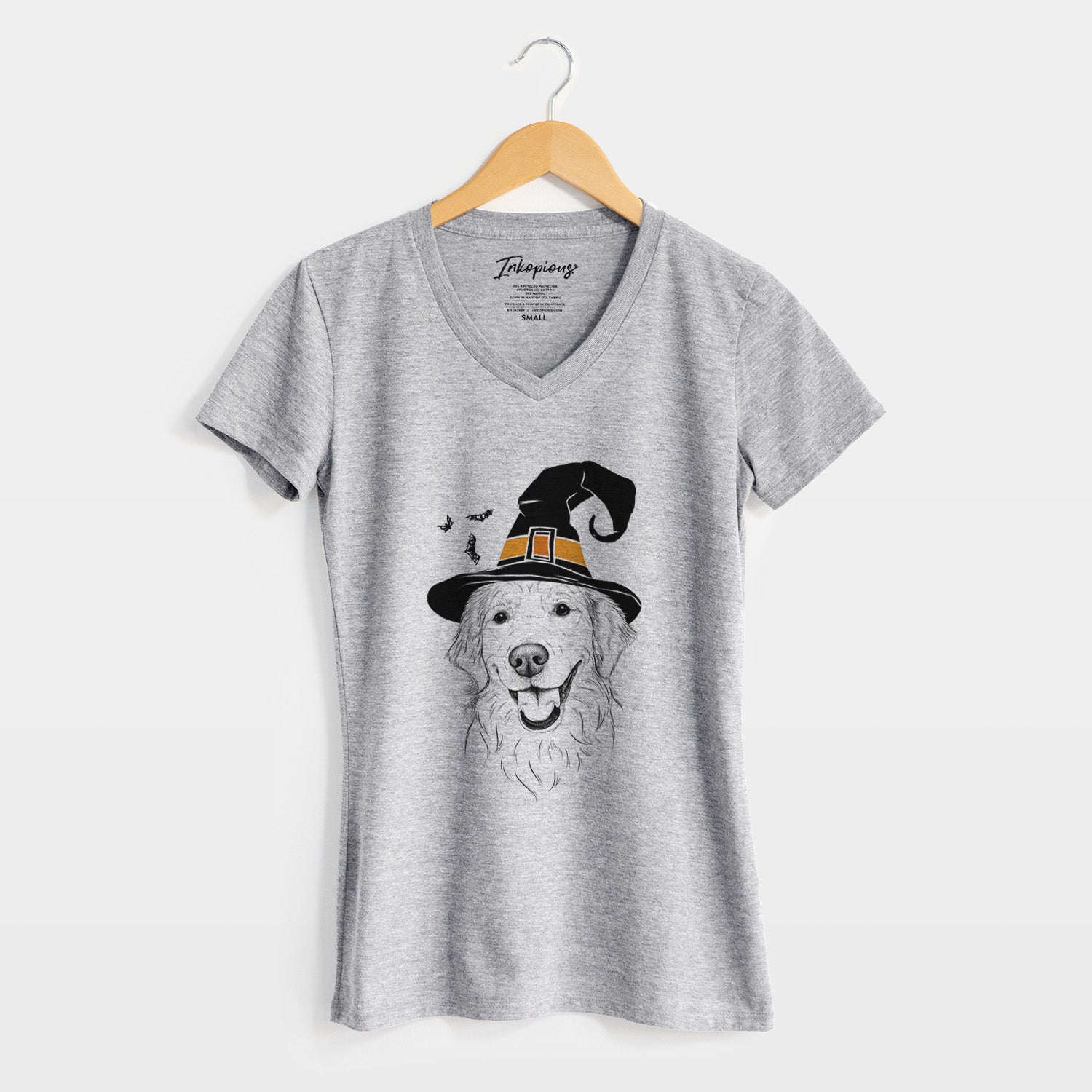 Witch Maple the Golden Retriever - Women's Perfect V-neck Shirt