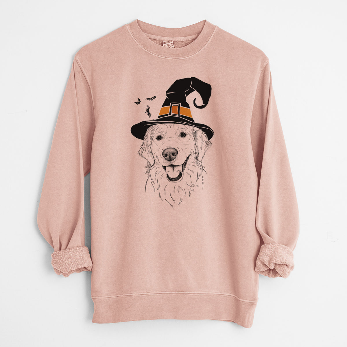 Witch Maple the Golden Retriever - Unisex Pigment Dyed Crew Sweatshirt