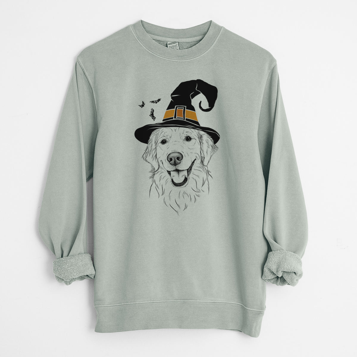 Witch Maple the Golden Retriever - Unisex Pigment Dyed Crew Sweatshirt