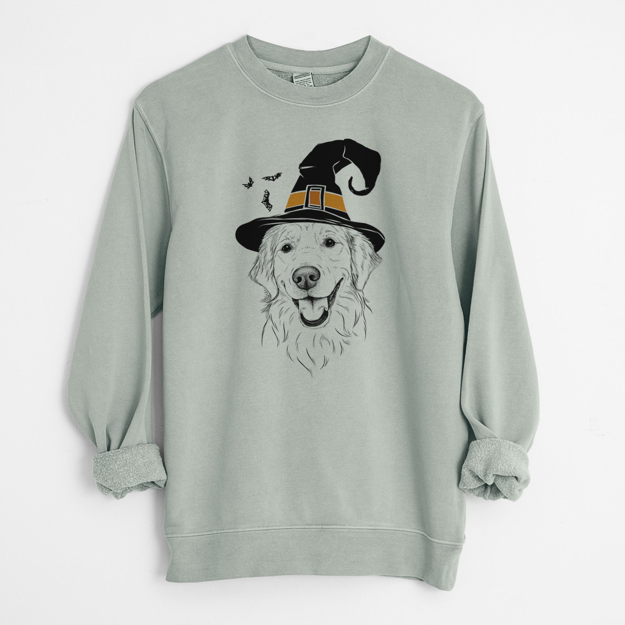 Witch Maple the Golden Retriever - Unisex Pigment Dyed Crew Sweatshirt