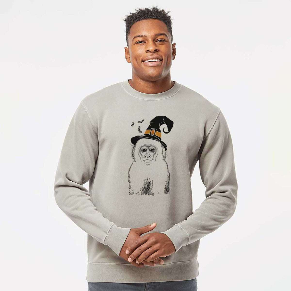 Witch Marcel the Capuchin Monkey - Unisex Pigment Dyed Crew Sweatshirt