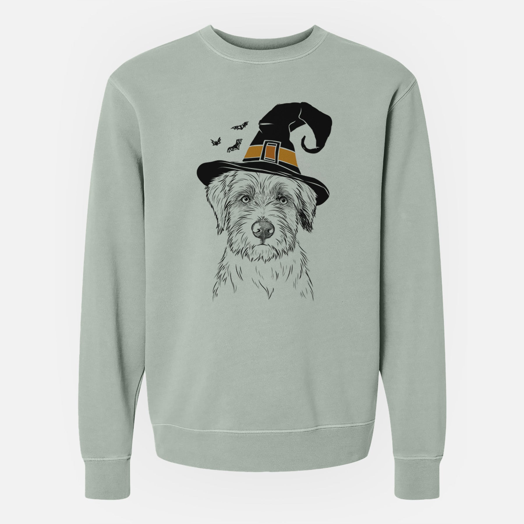 Witch Marek the Bernedoodle - Unisex Pigment Dyed Crew Sweatshirt