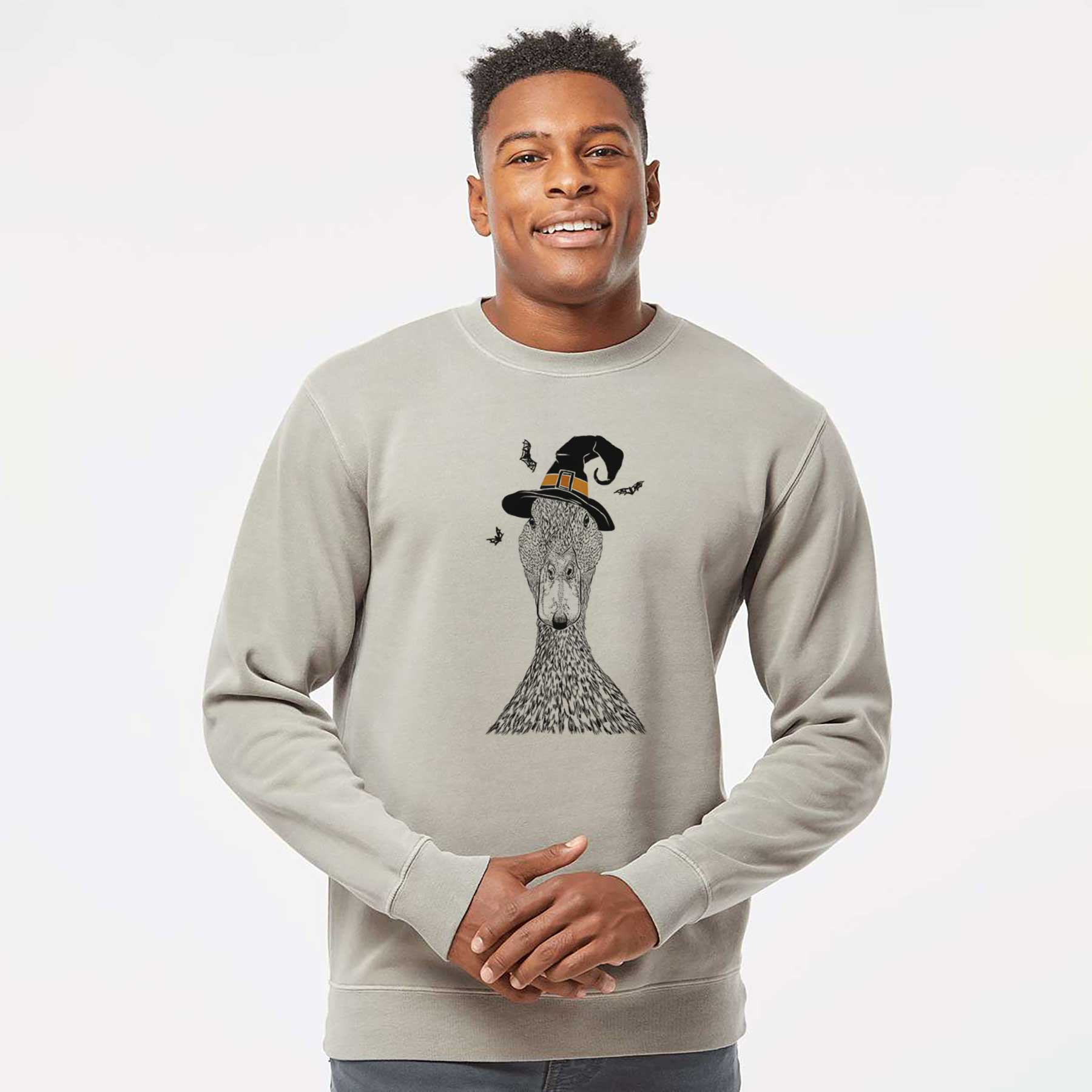 Witch Marge the Mallard Duck - Unisex Pigment Dyed Crew Sweatshirt