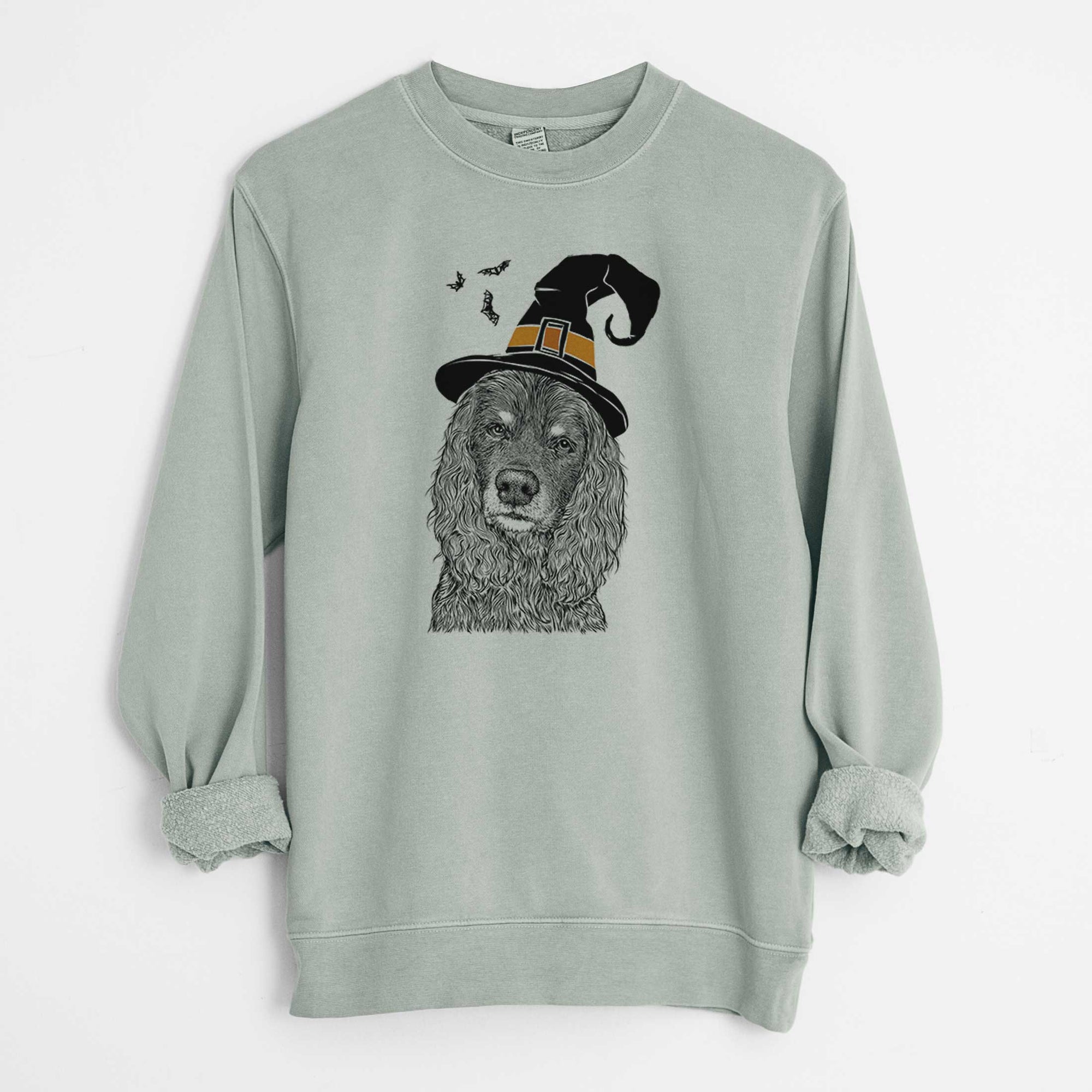 Witch Marley Boy the American Cocker Spaniel - Unisex Pigment Dyed Crew Sweatshirt