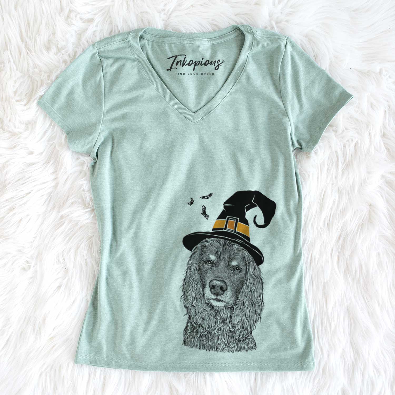 Witch Marley Boy the American Cocker Spaniel - Women's V-neck Shirt