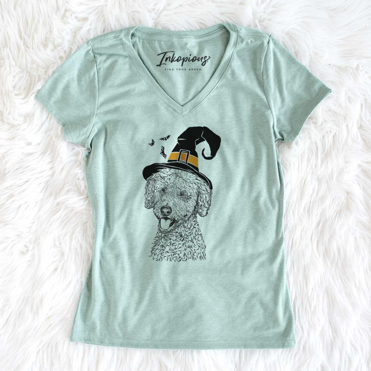 Witch Marlow the Goldendoodle - Women's V-neck Shirt