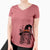 Witch Marti the Border Collie - Women's V-neck Shirt