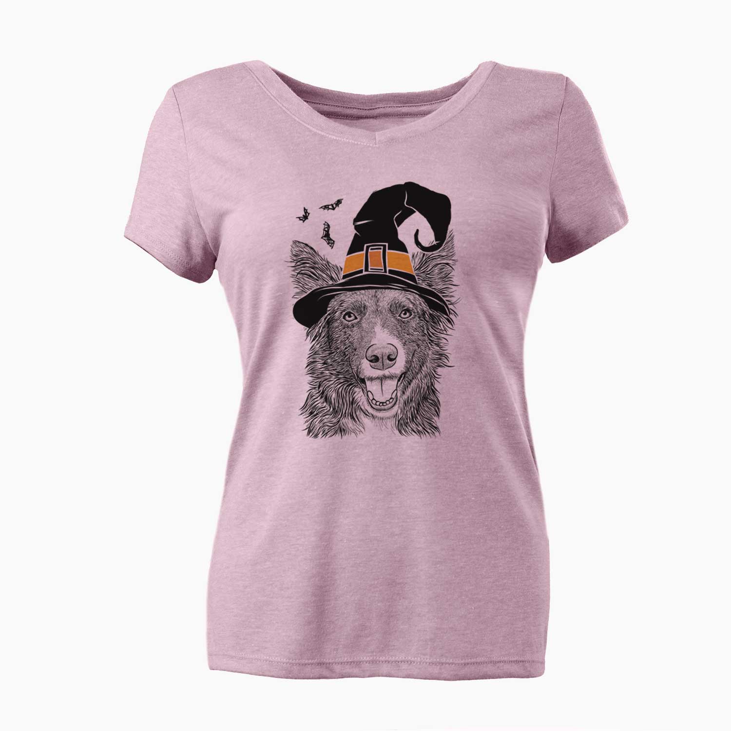 Witch Marti the Border Collie - Women's V-neck Shirt