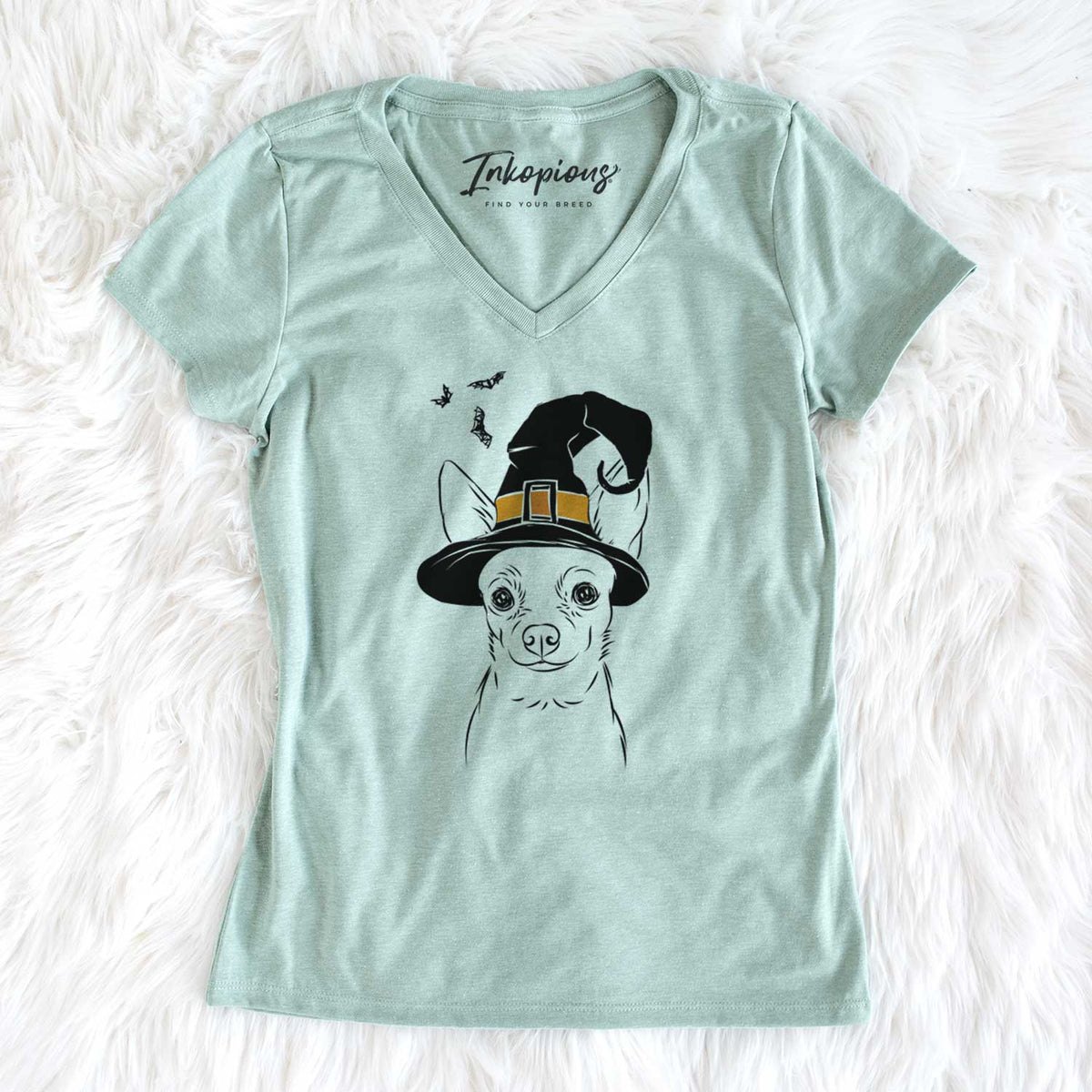 Witch Martini the Chihuahua - Women's V-neck Shirt