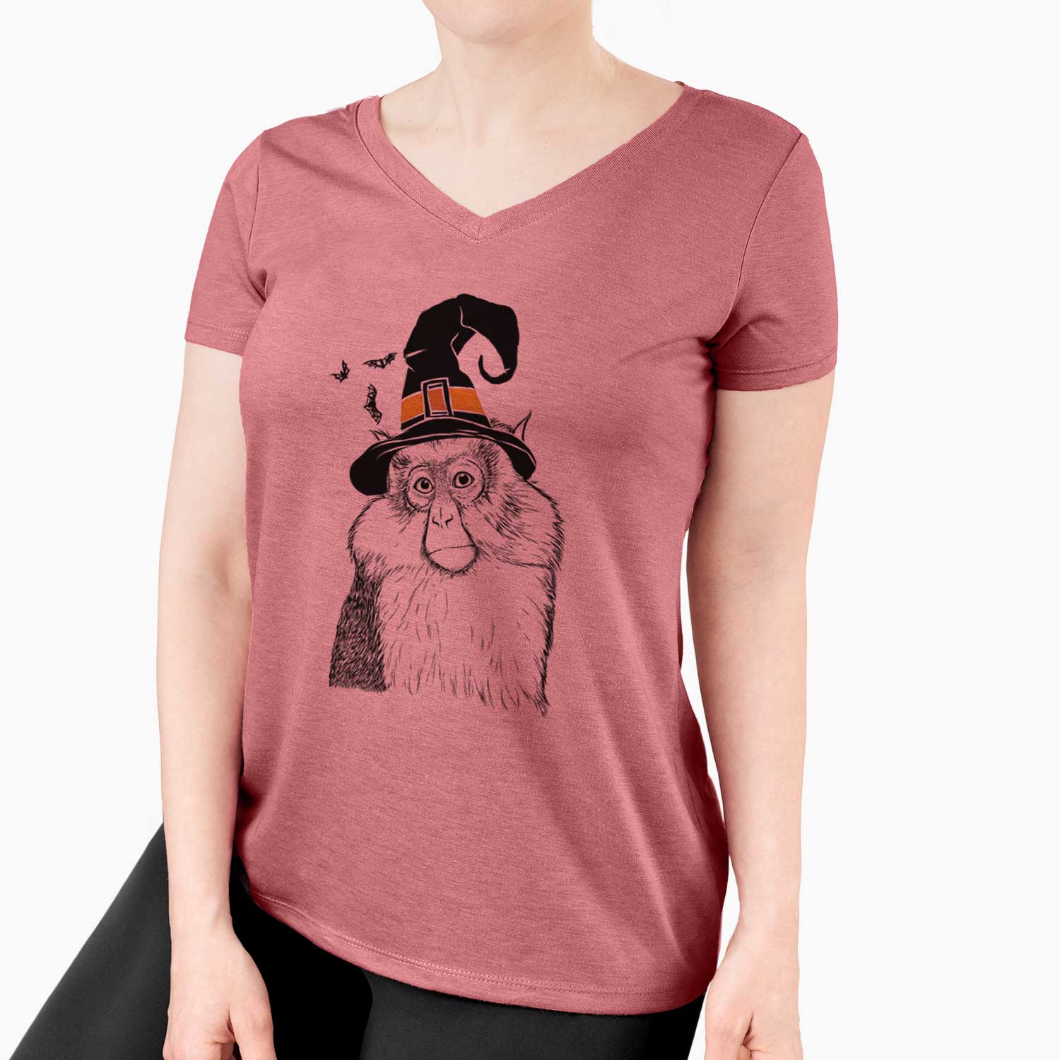 Witch Matata the Mona Monkey - Women's V-neck Shirt