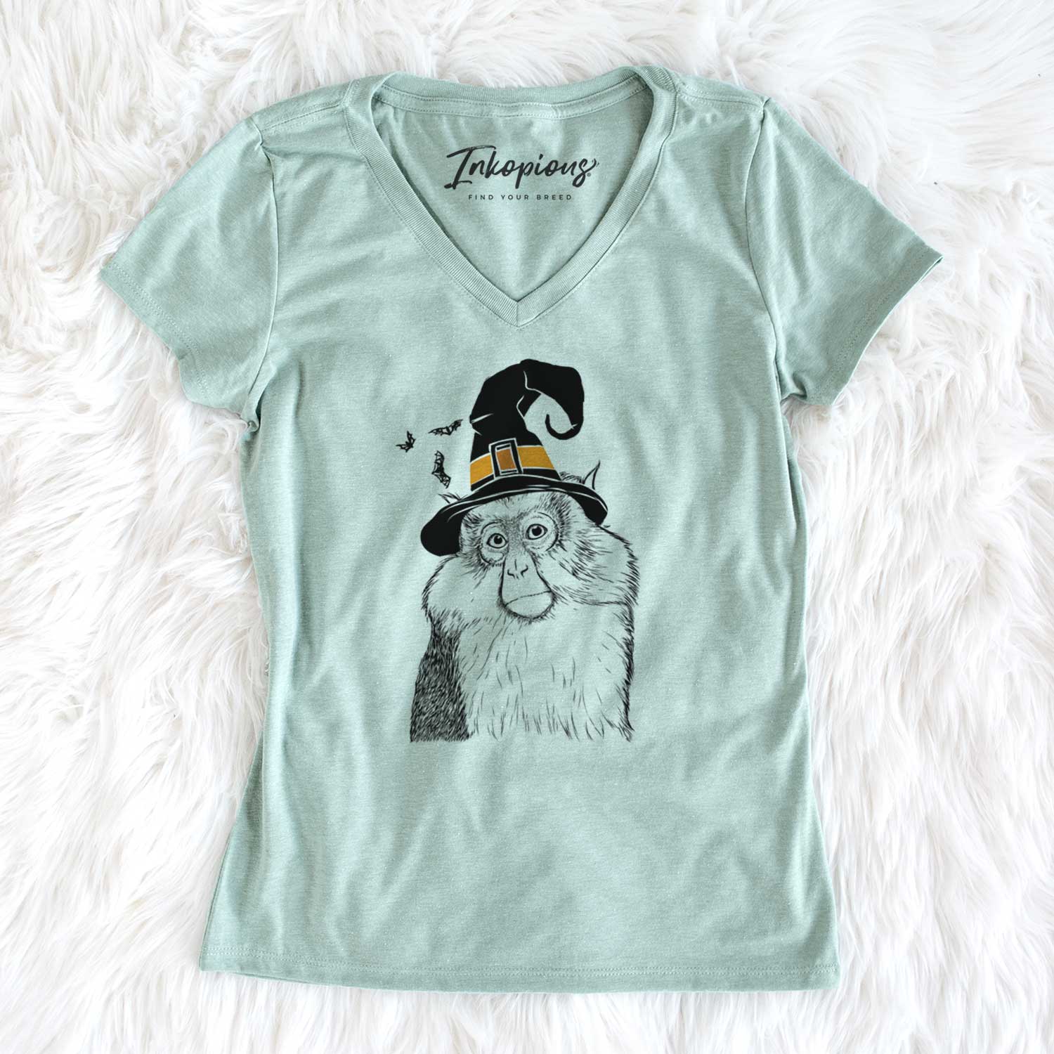 Witch Matata the Mona Monkey - Women's V-neck Shirt