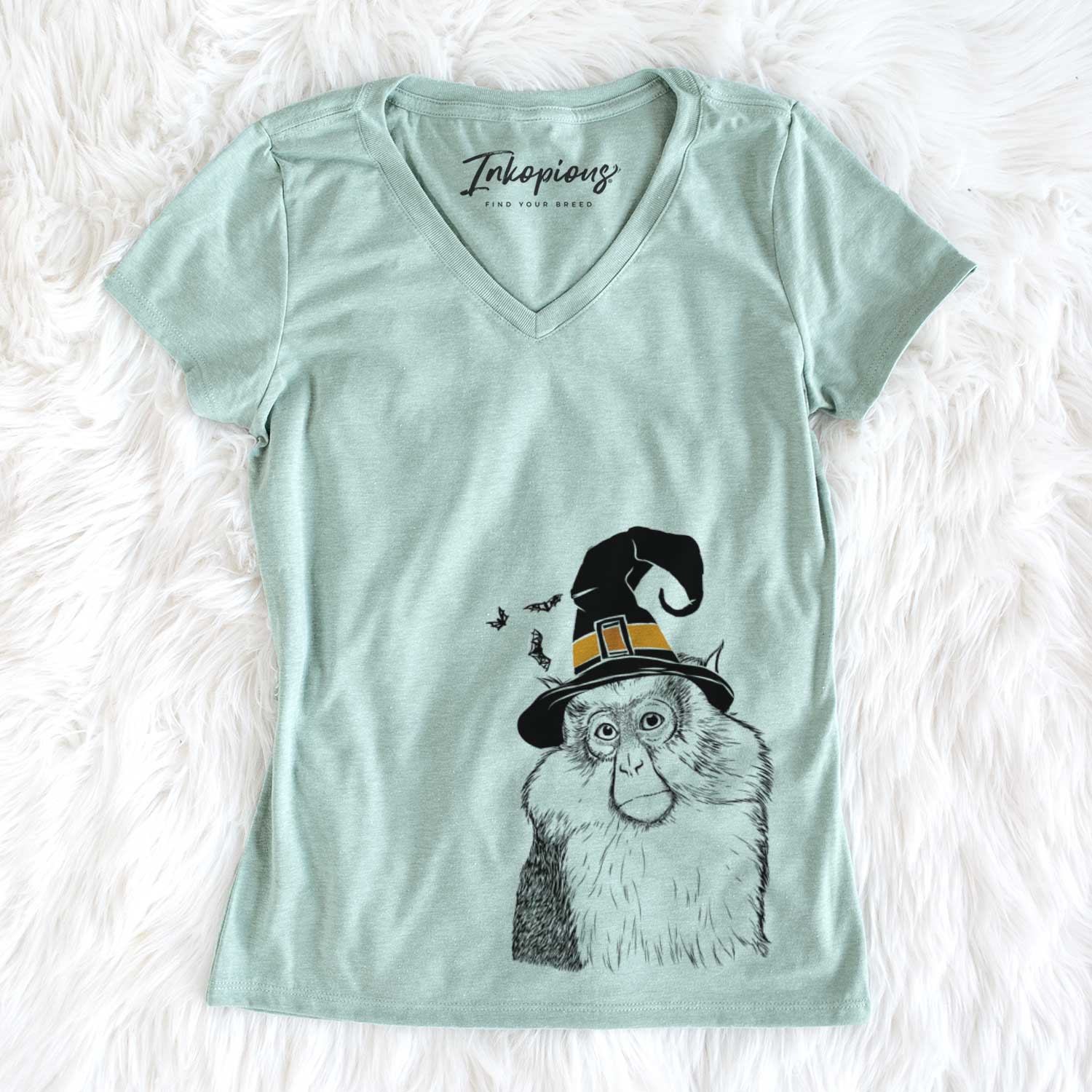 Witch Matata the Mona Monkey - Women's V-neck Shirt