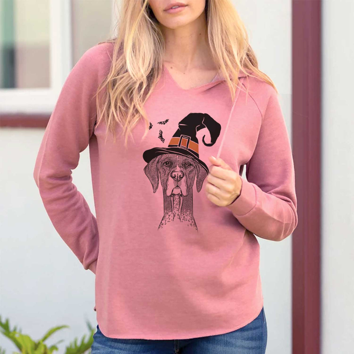 Witch Mattis the German Shorthaired Pointer - Cali Wave Hooded Sweatshirt