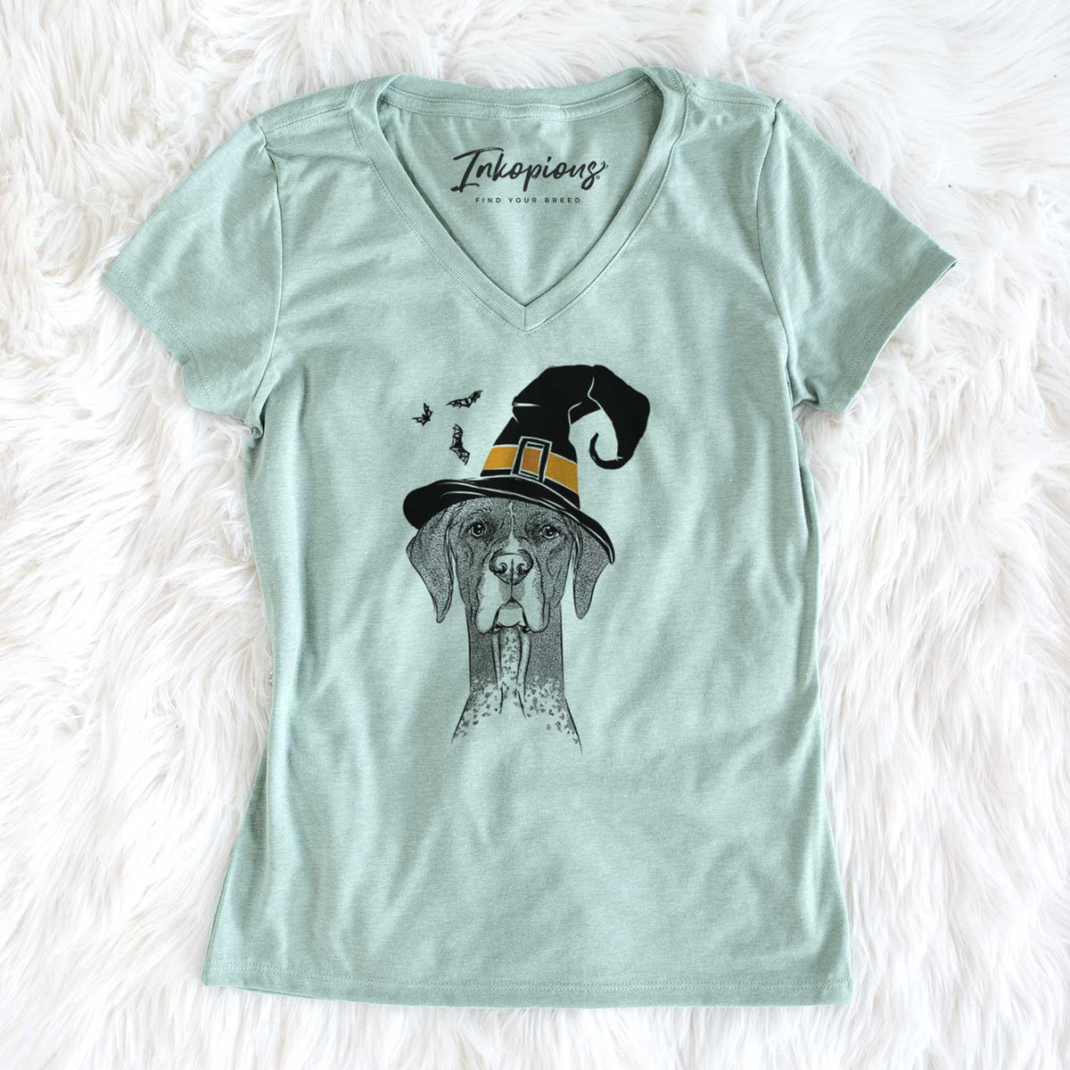 Witch Mattis the German Shorthaired Pointer - Women's V-neck Shirt