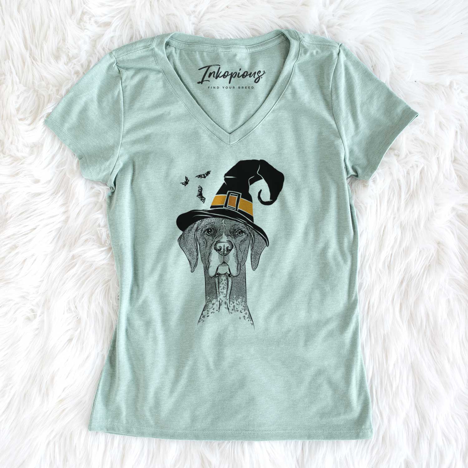 Witch Mattis the German Shorthaired Pointer - Women's V-neck Shirt