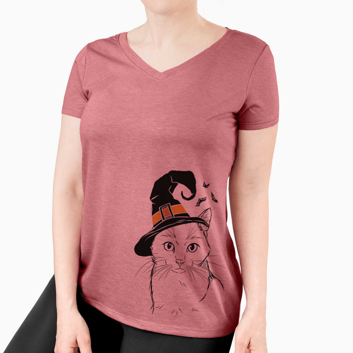 Witch Maverick the Cat - Women's V-neck Shirt