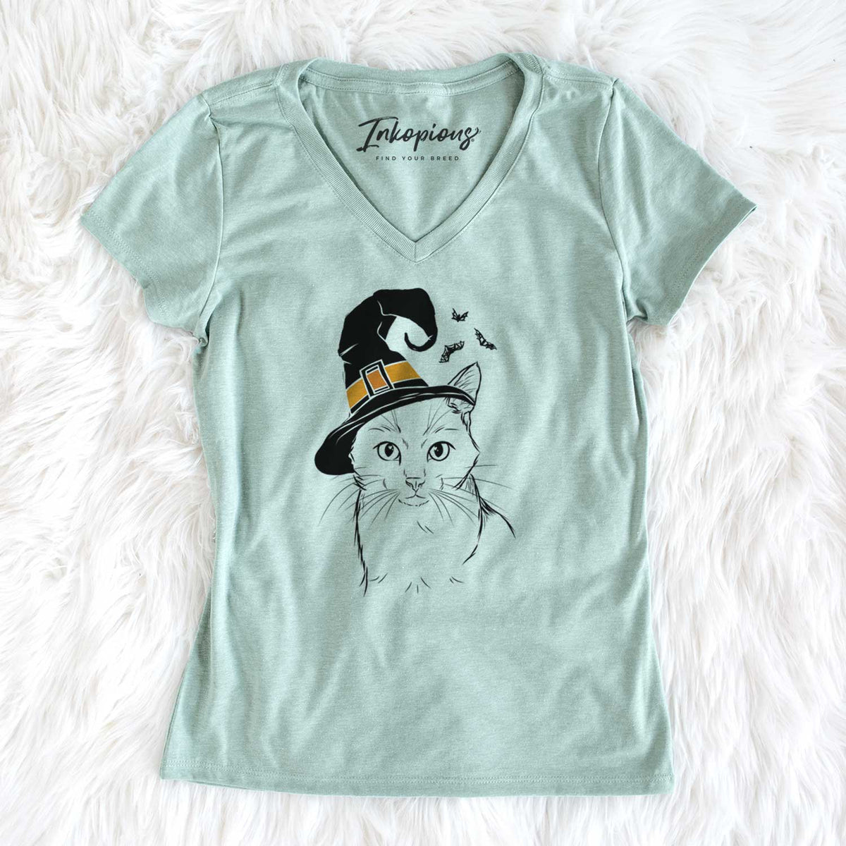 Witch Maverick the Cat - Women's V-neck Shirt