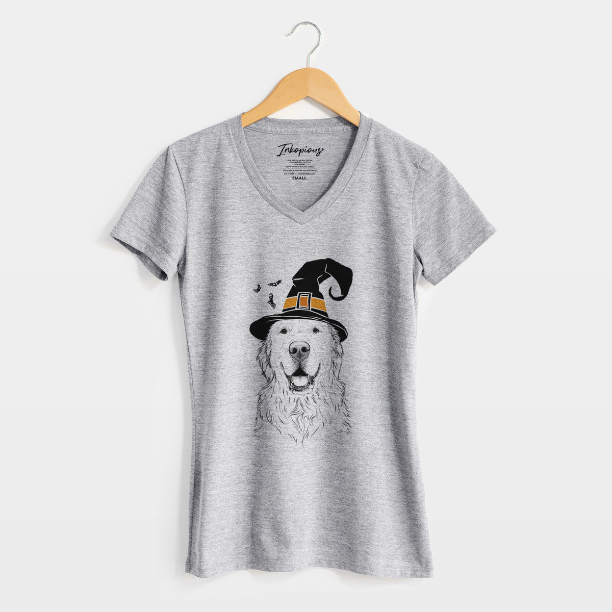 Witch Maximus the Golden Retriever - Women's Perfect V-neck Shirt