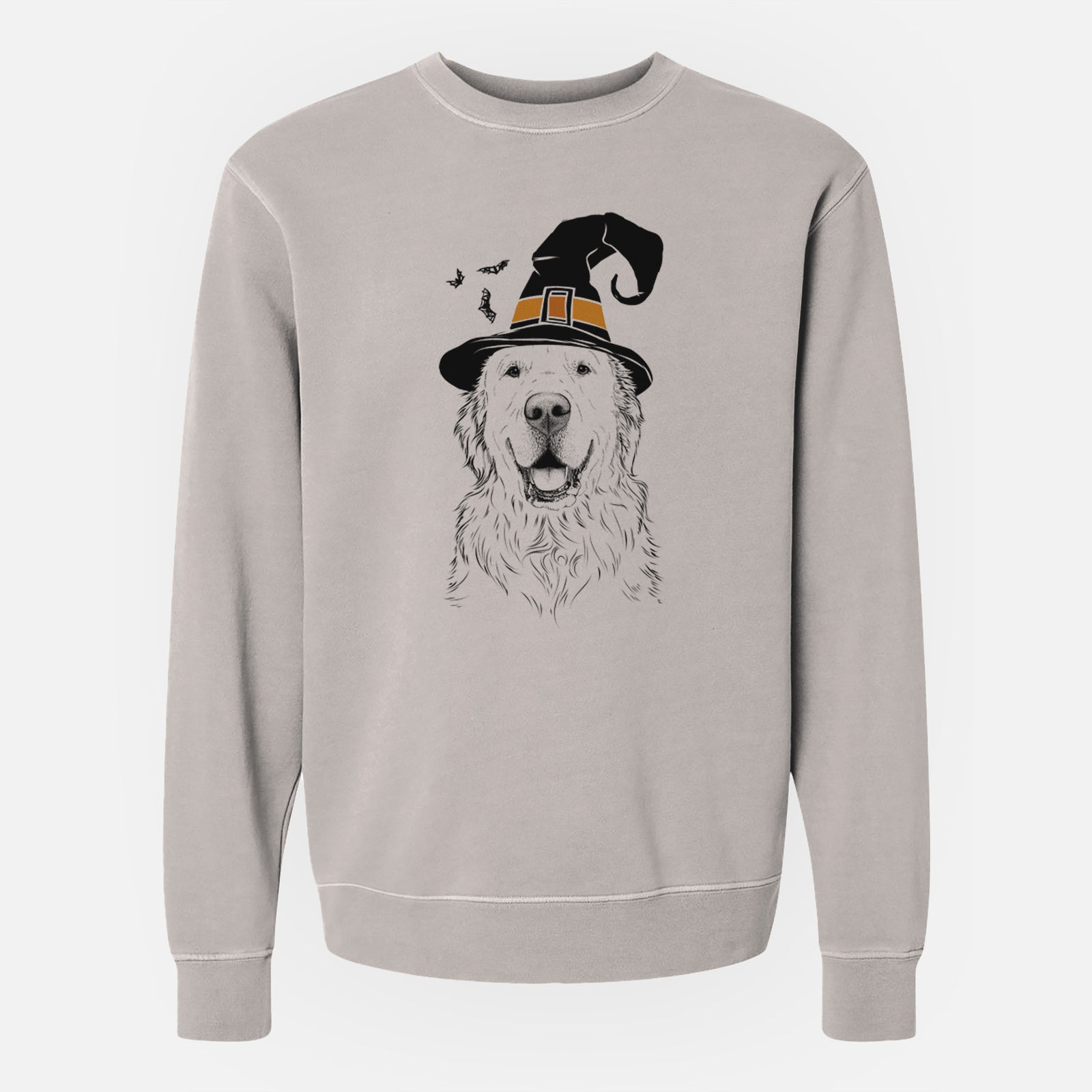 Witch Maximus the Golden Retriever - Unisex Pigment Dyed Crew Sweatshirt