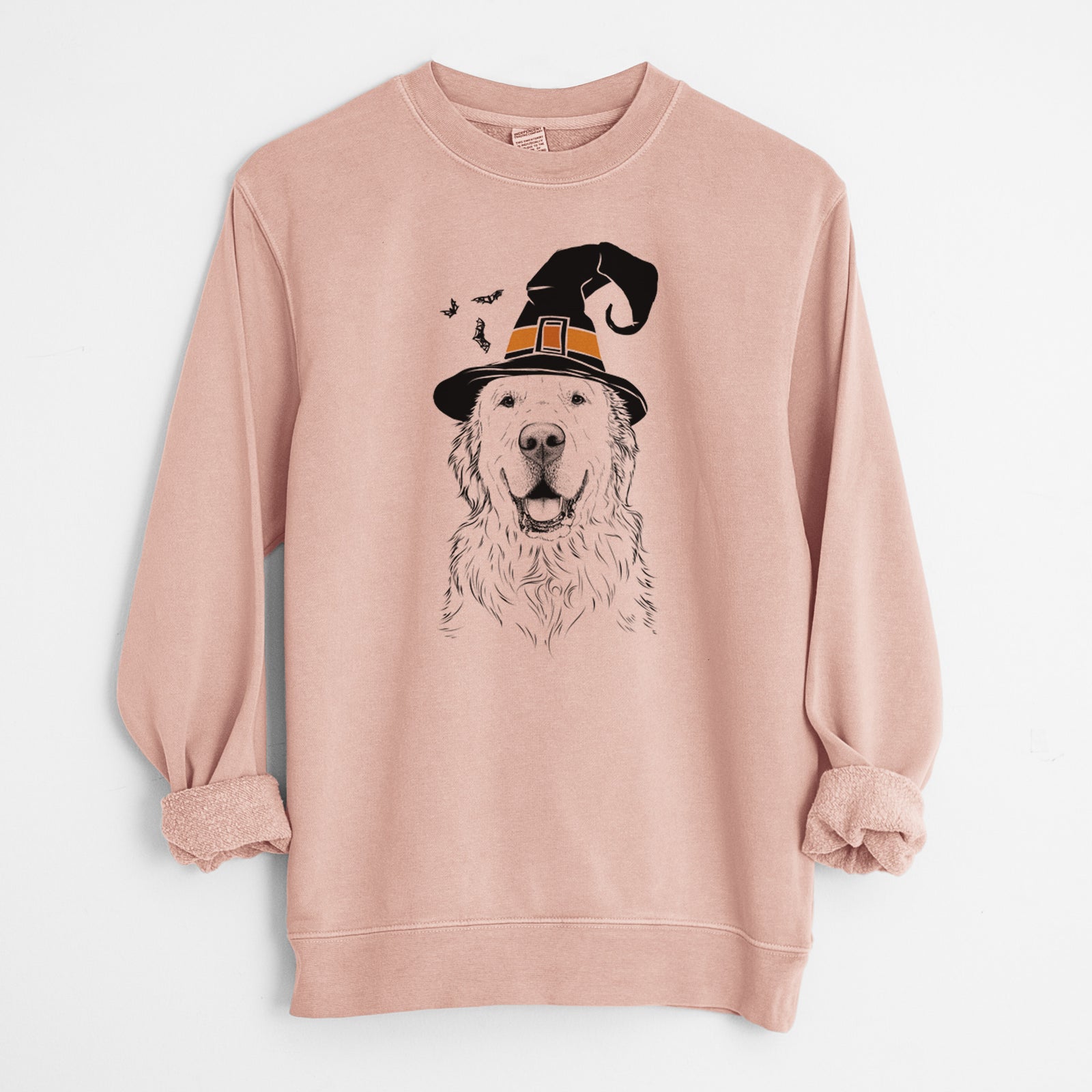 Witch Maximus the Golden Retriever - Unisex Pigment Dyed Crew Sweatshirt