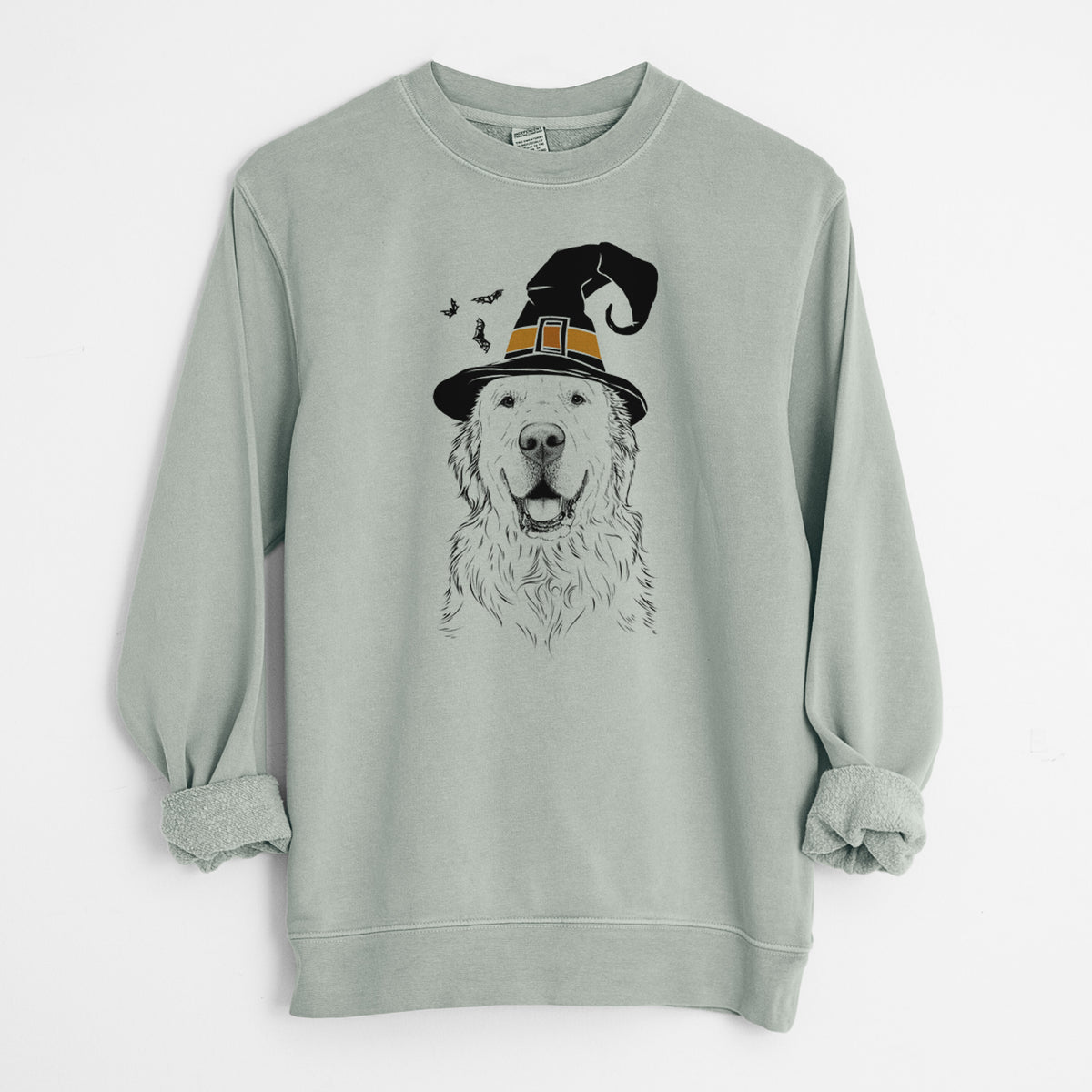 Witch Maximus the Golden Retriever - Unisex Pigment Dyed Crew Sweatshirt