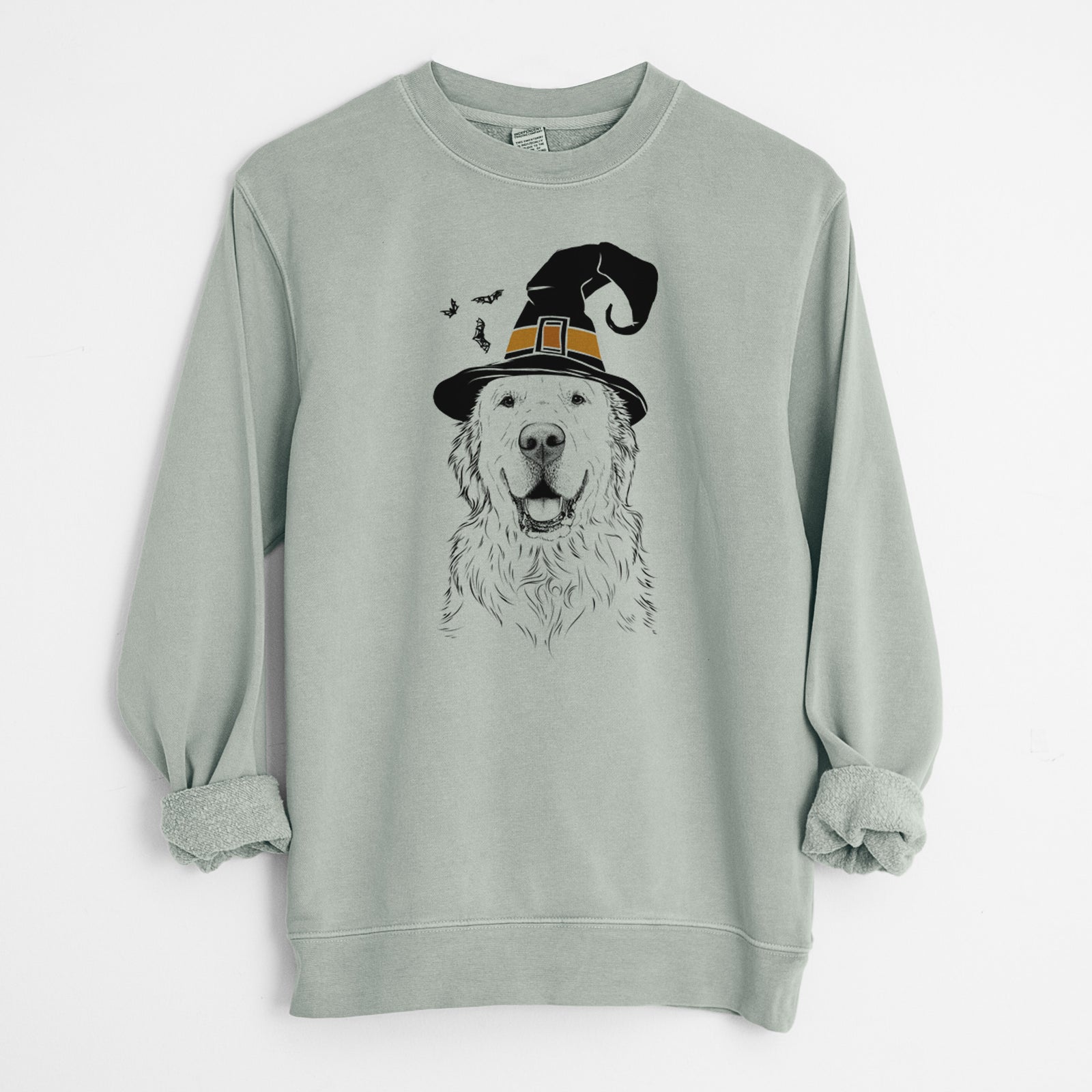 Witch Maximus the Golden Retriever - Unisex Pigment Dyed Crew Sweatshirt
