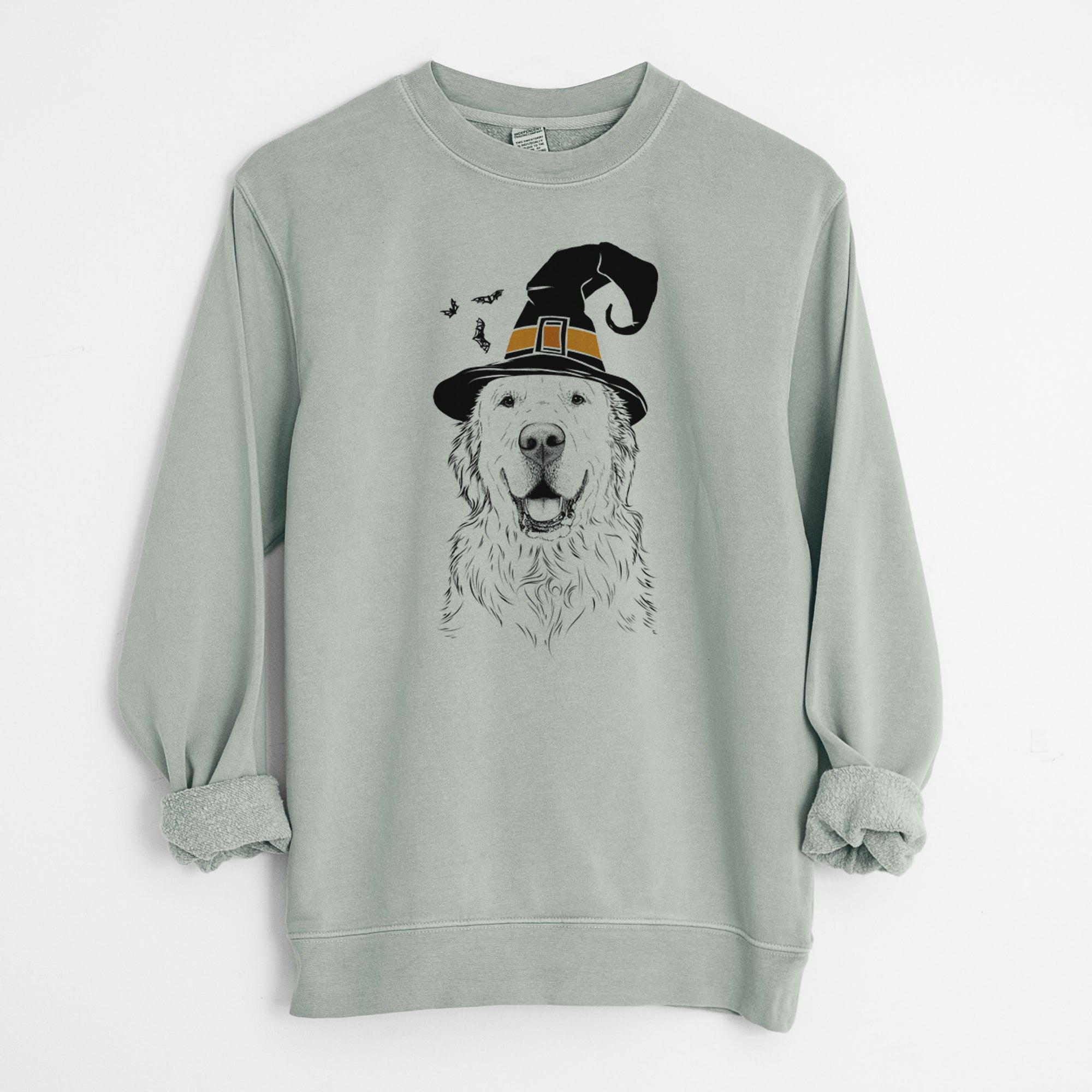Witch Maximus the Golden Retriever - Unisex Pigment Dyed Crew Sweatshirt