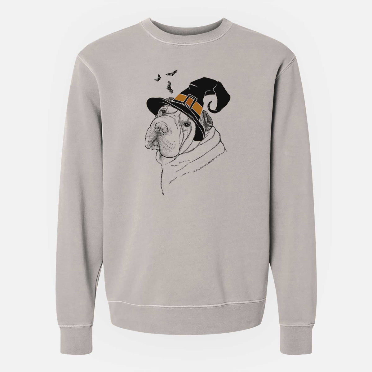 Witch Maximus the Shar Pei - Unisex Pigment Dyed Crew Sweatshirt