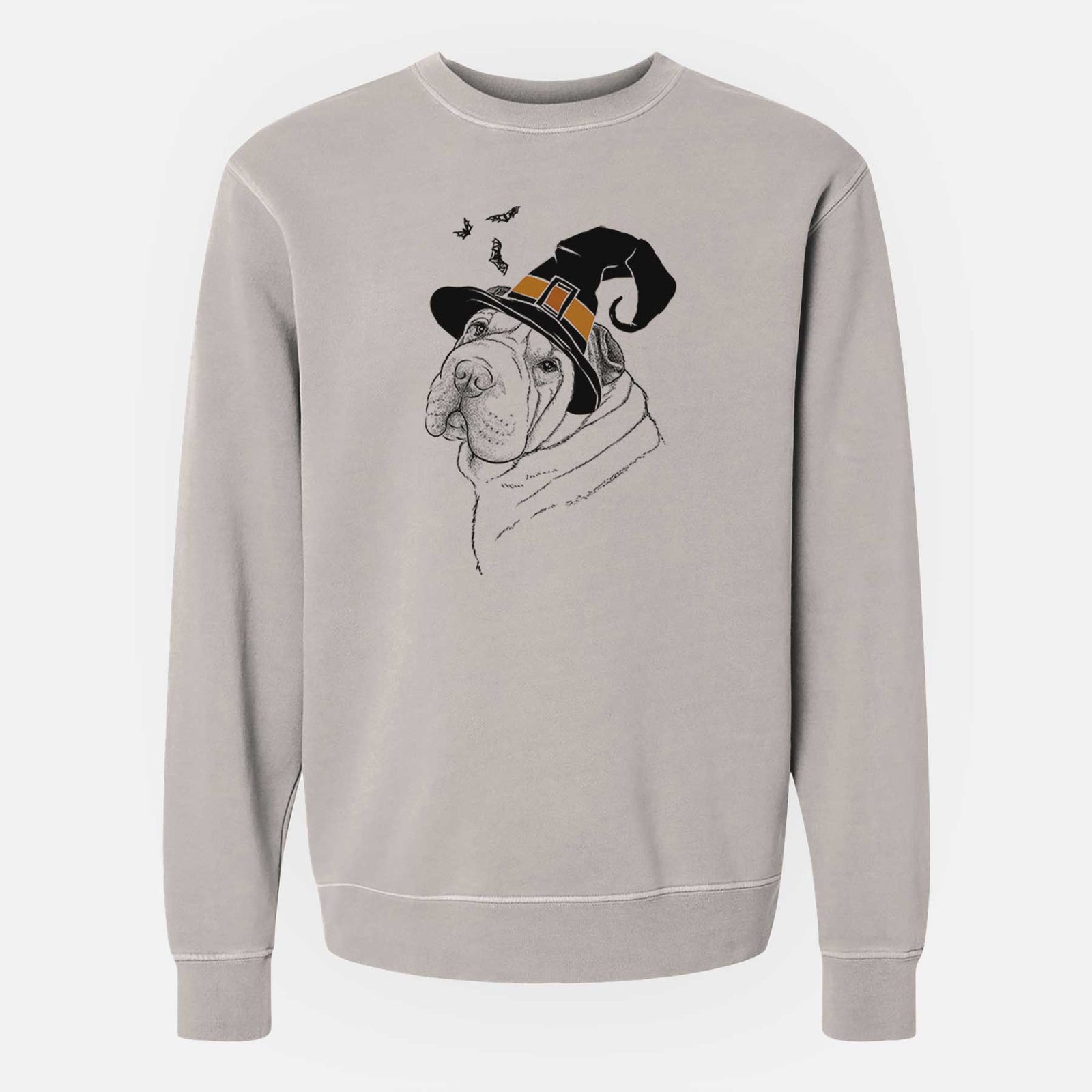 Witch Maximus the Shar Pei - Unisex Pigment Dyed Crew Sweatshirt