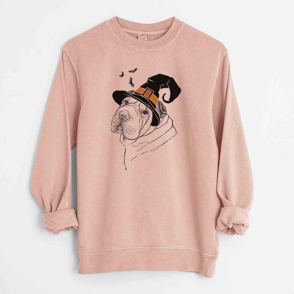 Witch Maximus the Shar Pei - Unisex Pigment Dyed Crew Sweatshirt