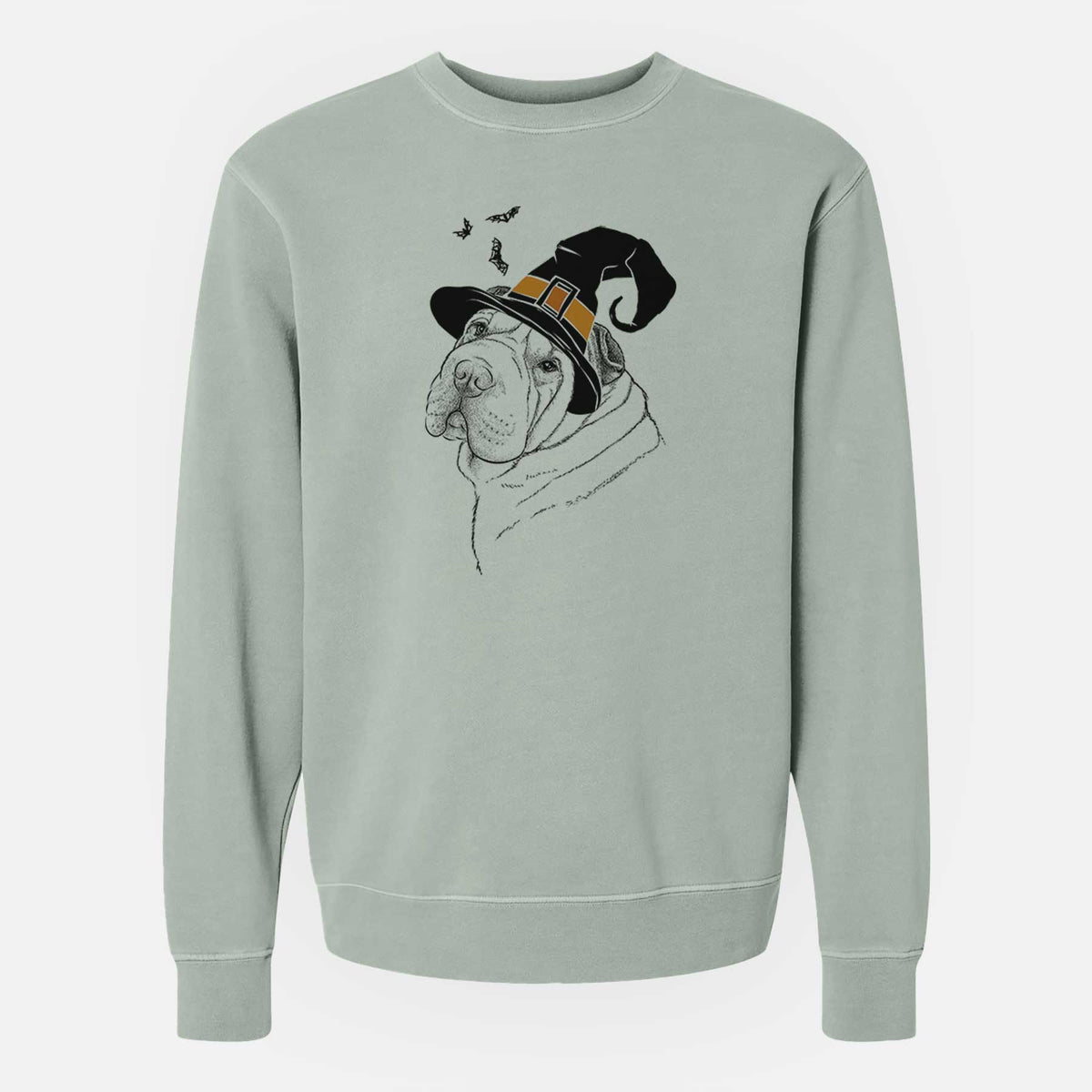 Witch Maximus the Shar Pei - Unisex Pigment Dyed Crew Sweatshirt