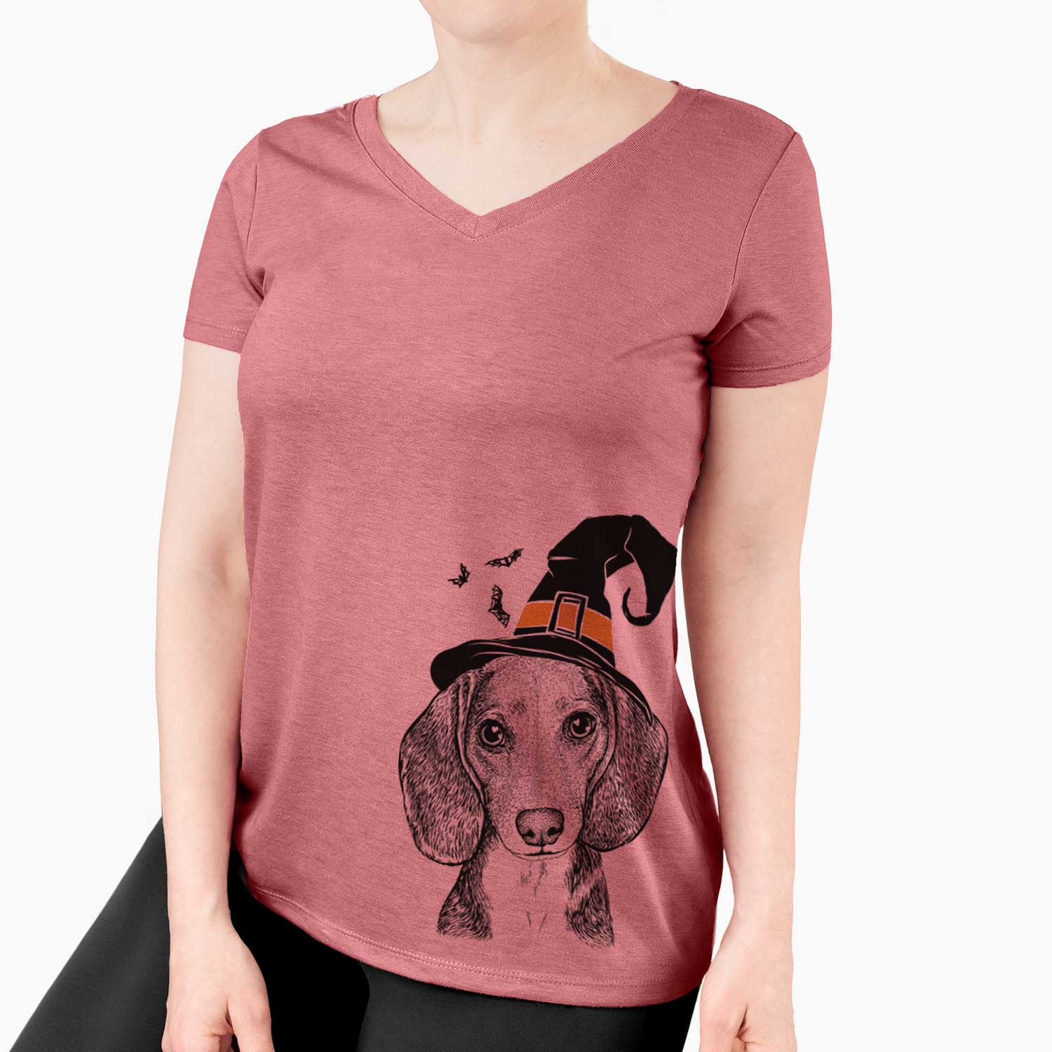 Witch Mayor Andy the Beagle - Women's V-neck Shirt