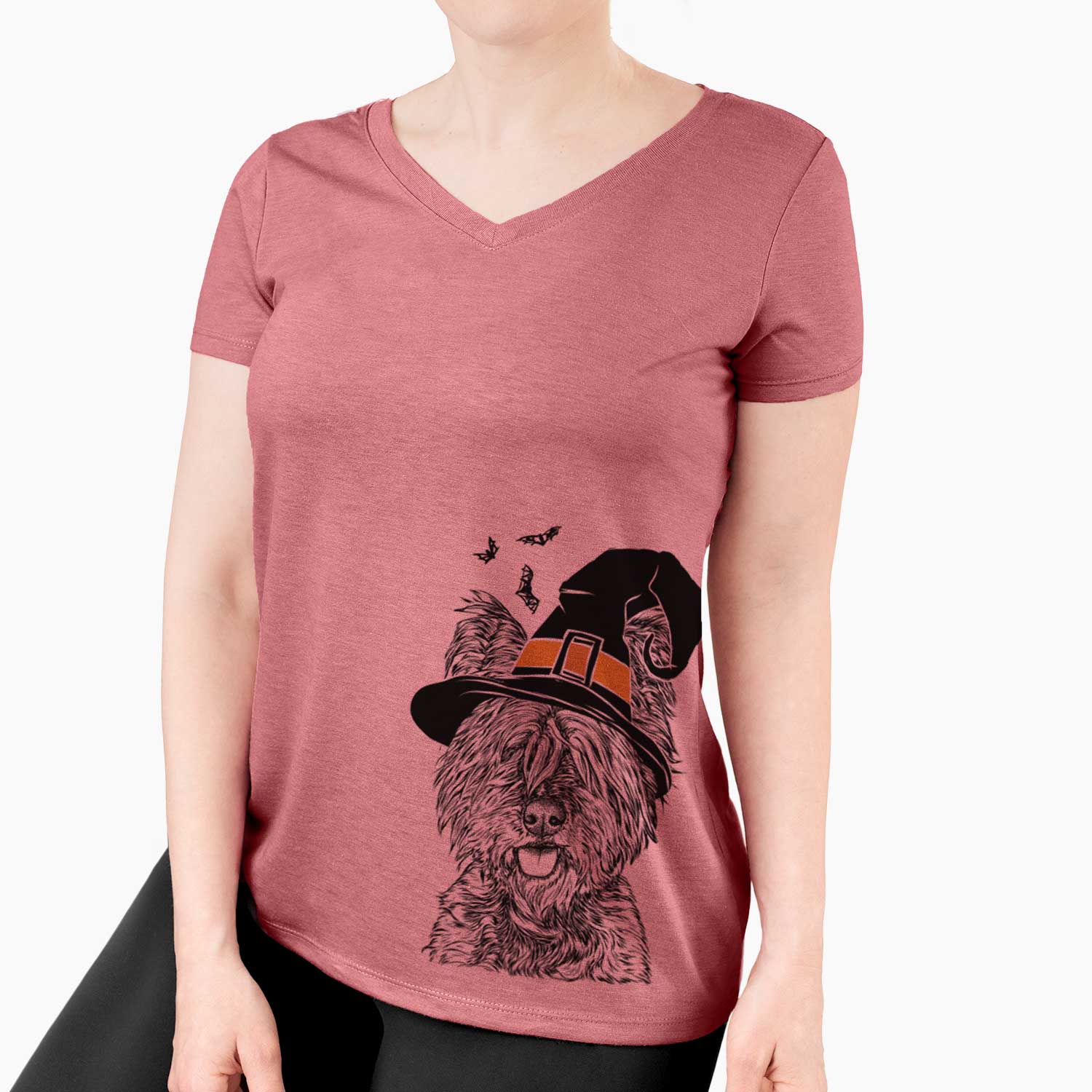 Witch McDuff the Cairn Terrier - Women's V-neck Shirt