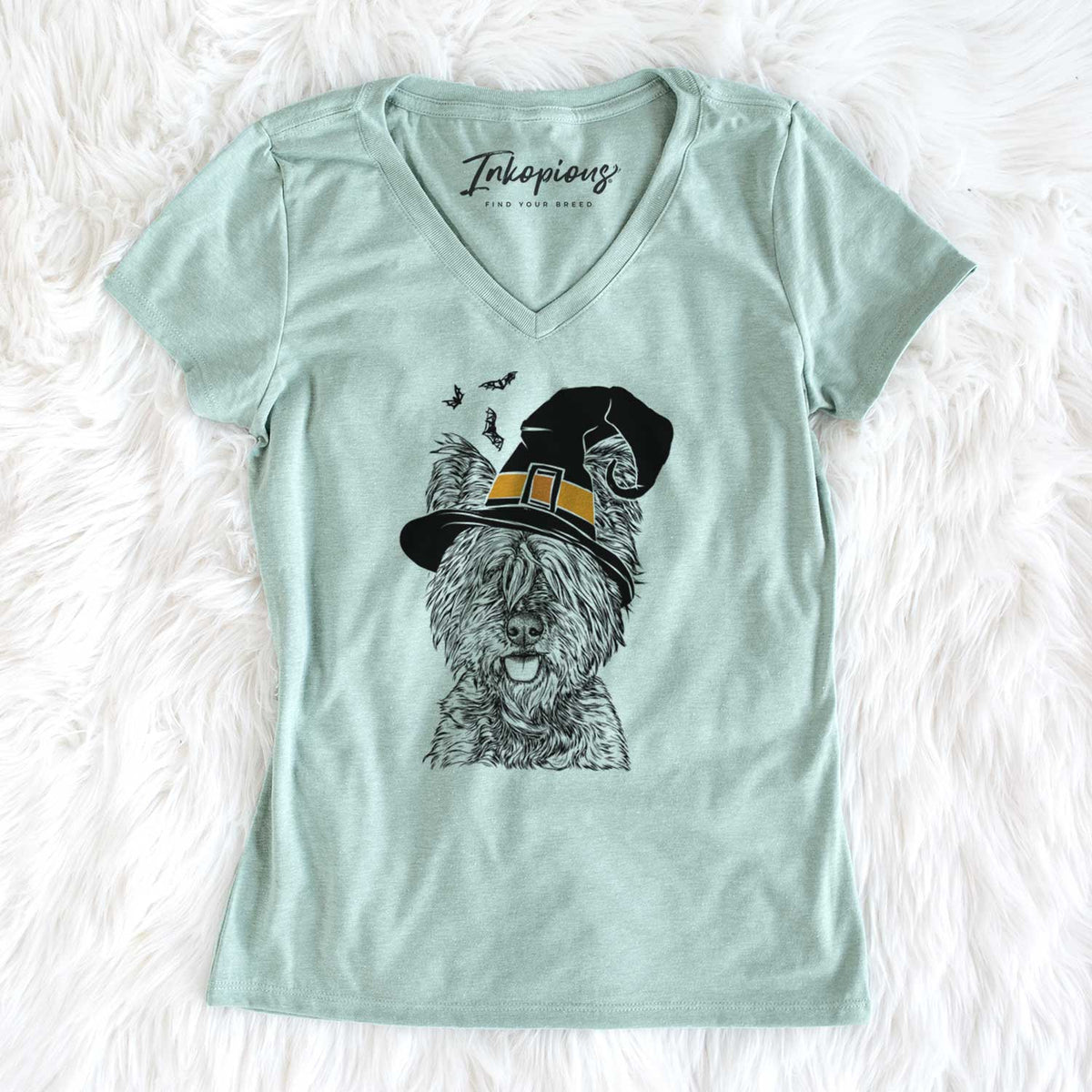 Witch McDuff the Cairn Terrier - Women's V-neck Shirt