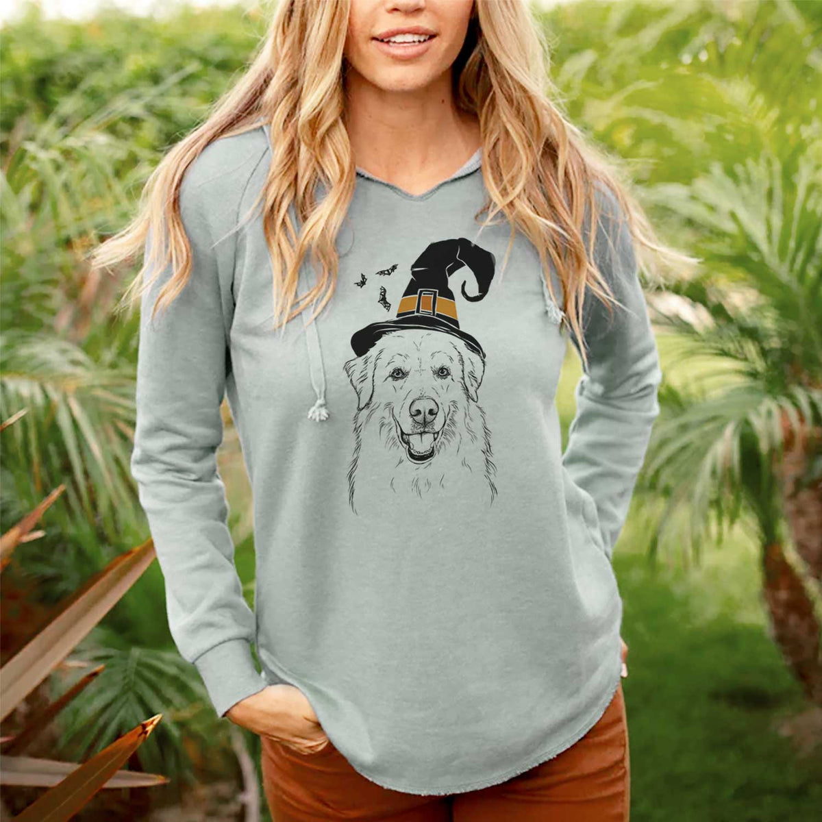 Witch Meg the Great Pyrenees - Cali Wave Hooded Sweatshirt