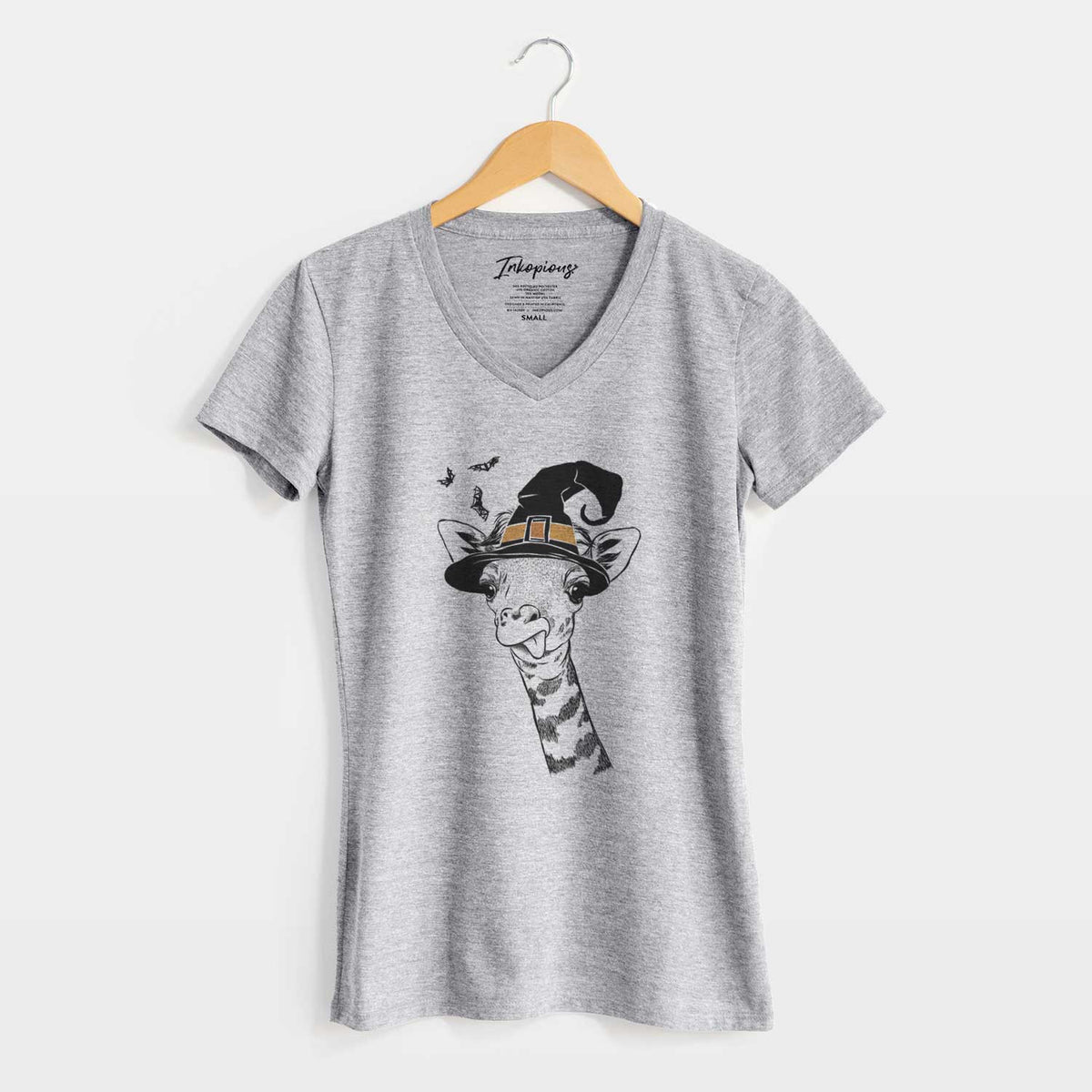 Witch Mel the Baby Giraffe - Women's V-neck Shirt