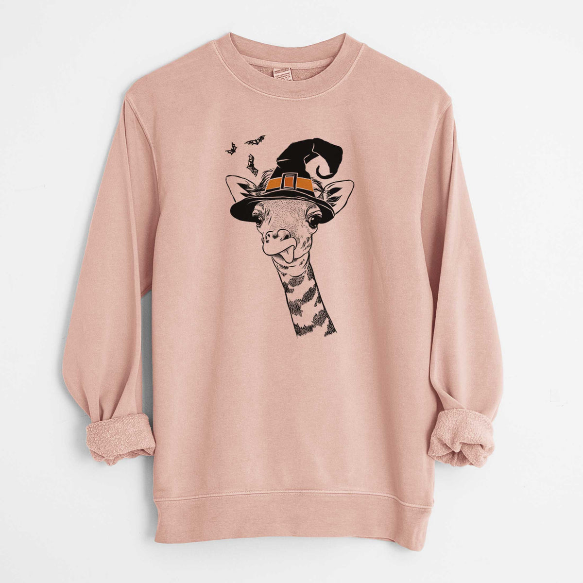 Witch Mel the Baby Giraffe - Unisex Pigment Dyed Crew Sweatshirt