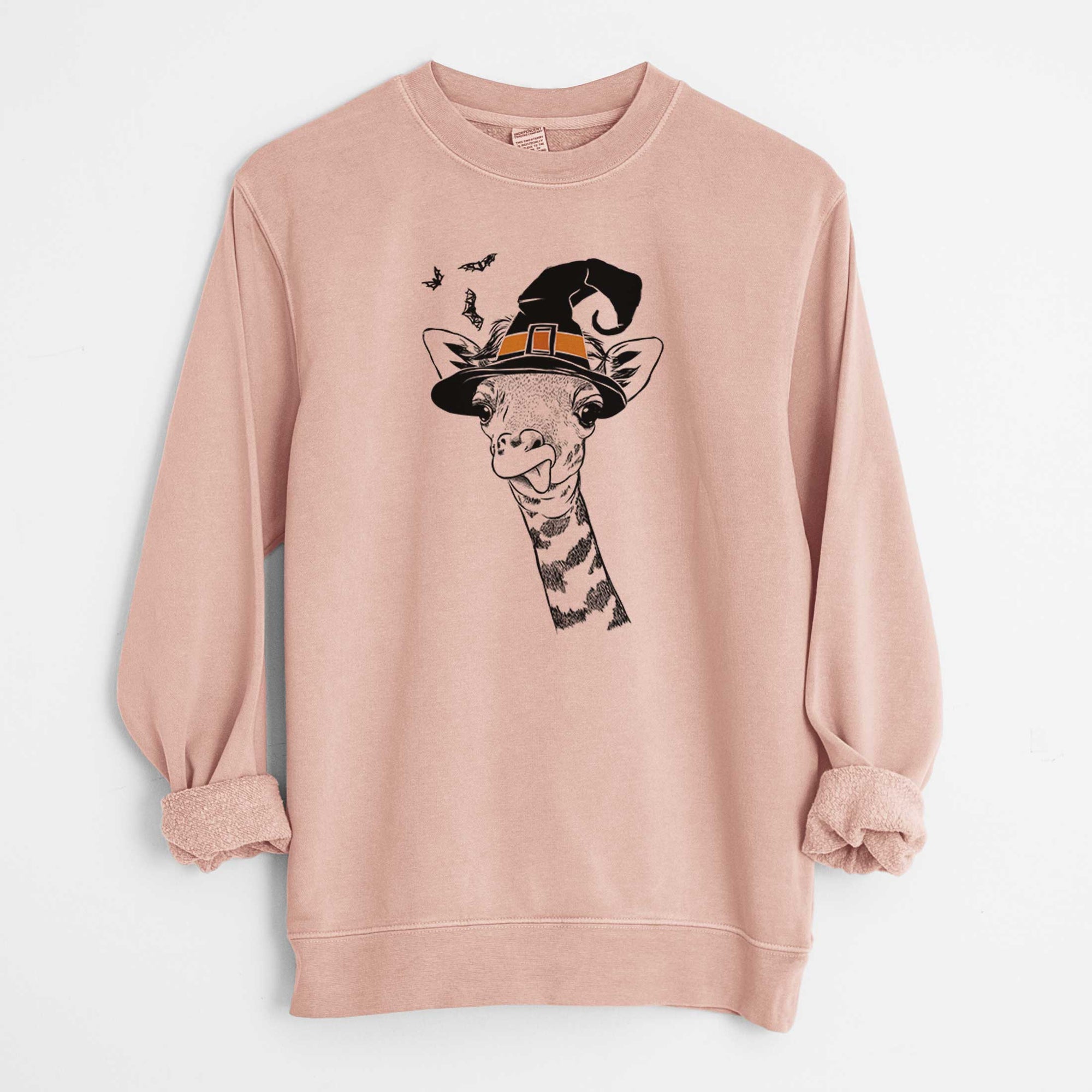 Witch Mel the Baby Giraffe - Unisex Pigment Dyed Crew Sweatshirt