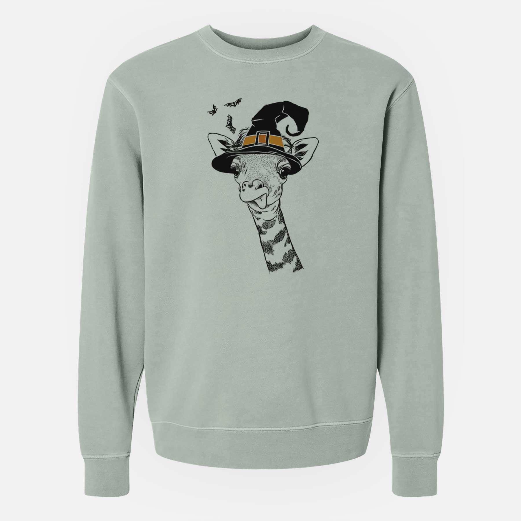 Witch Mel the Baby Giraffe - Unisex Pigment Dyed Crew Sweatshirt