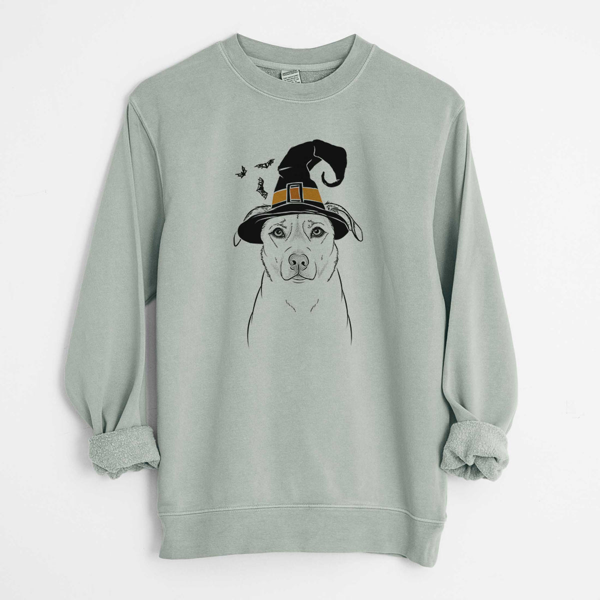 Witch Mica the Labrador Pittbull Mix - Unisex Pigment Dyed Crew Sweatshirt