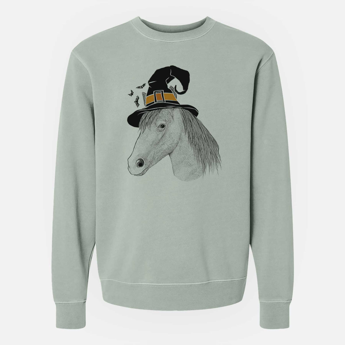 Witch Midnight the Missouri Foxtrotter Horse - Unisex Pigment Dyed Crew Sweatshirt
