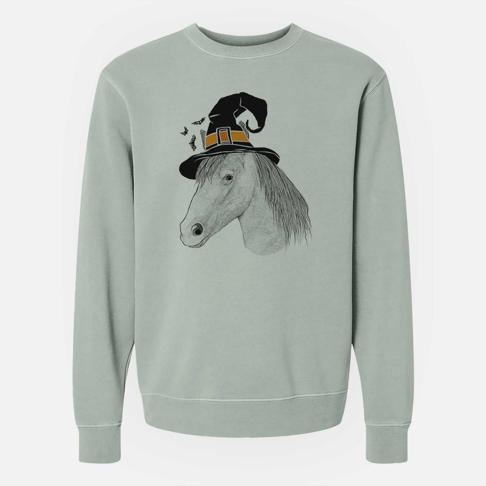 Witch Midnight the Missouri Foxtrotter Horse - Unisex Pigment Dyed Crew Sweatshirt
