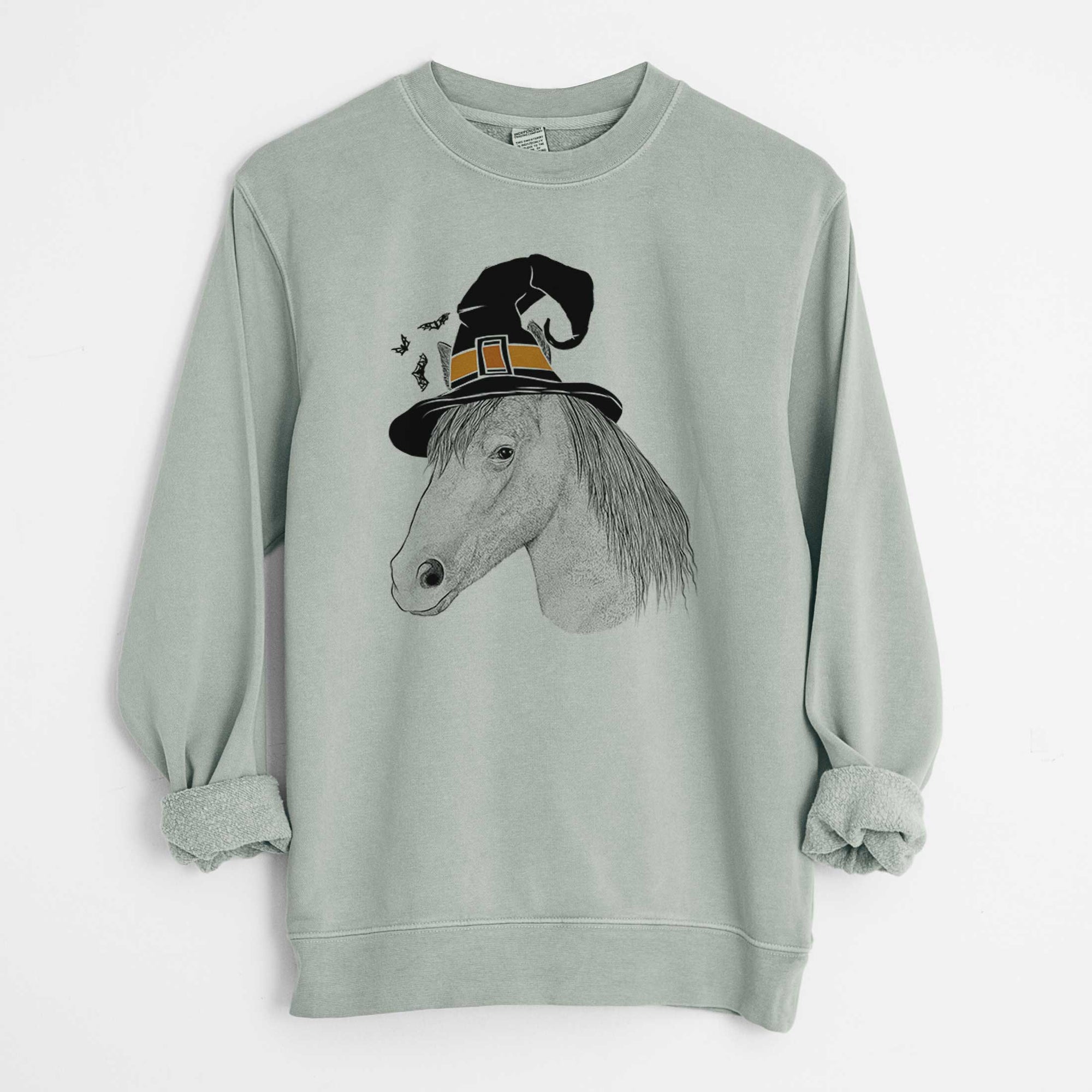 Witch Midnight the Missouri Foxtrotter Horse - Unisex Pigment Dyed Crew Sweatshirt