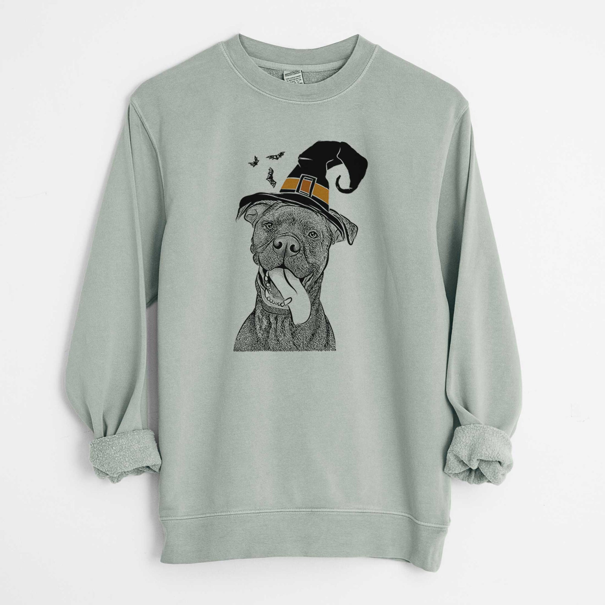 Witch Mikey the Boxador - Unisex Pigment Dyed Crew Sweatshirt