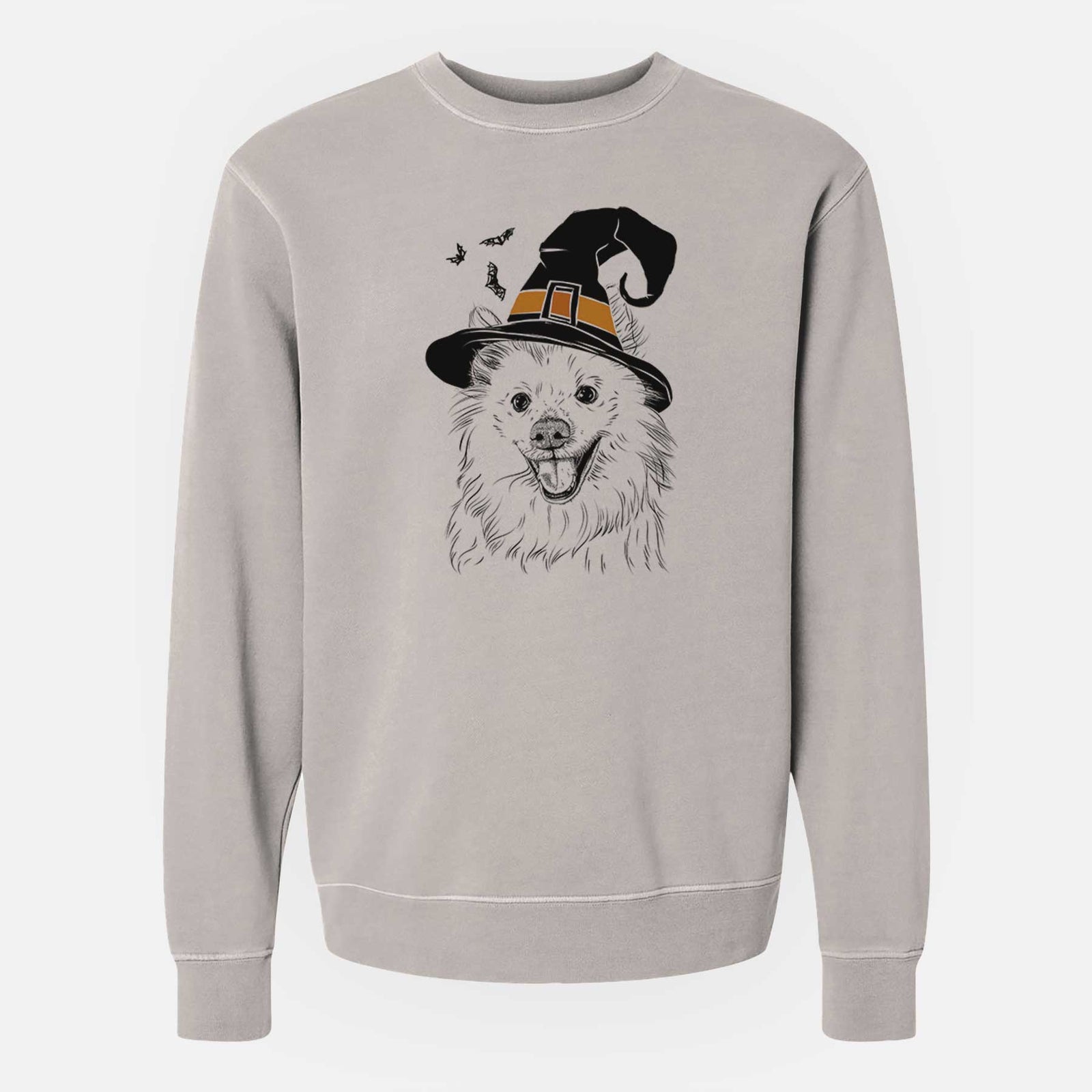 Witch Miki the American Eskimo - Unisex Pigment Dyed Crew Sweatshirt