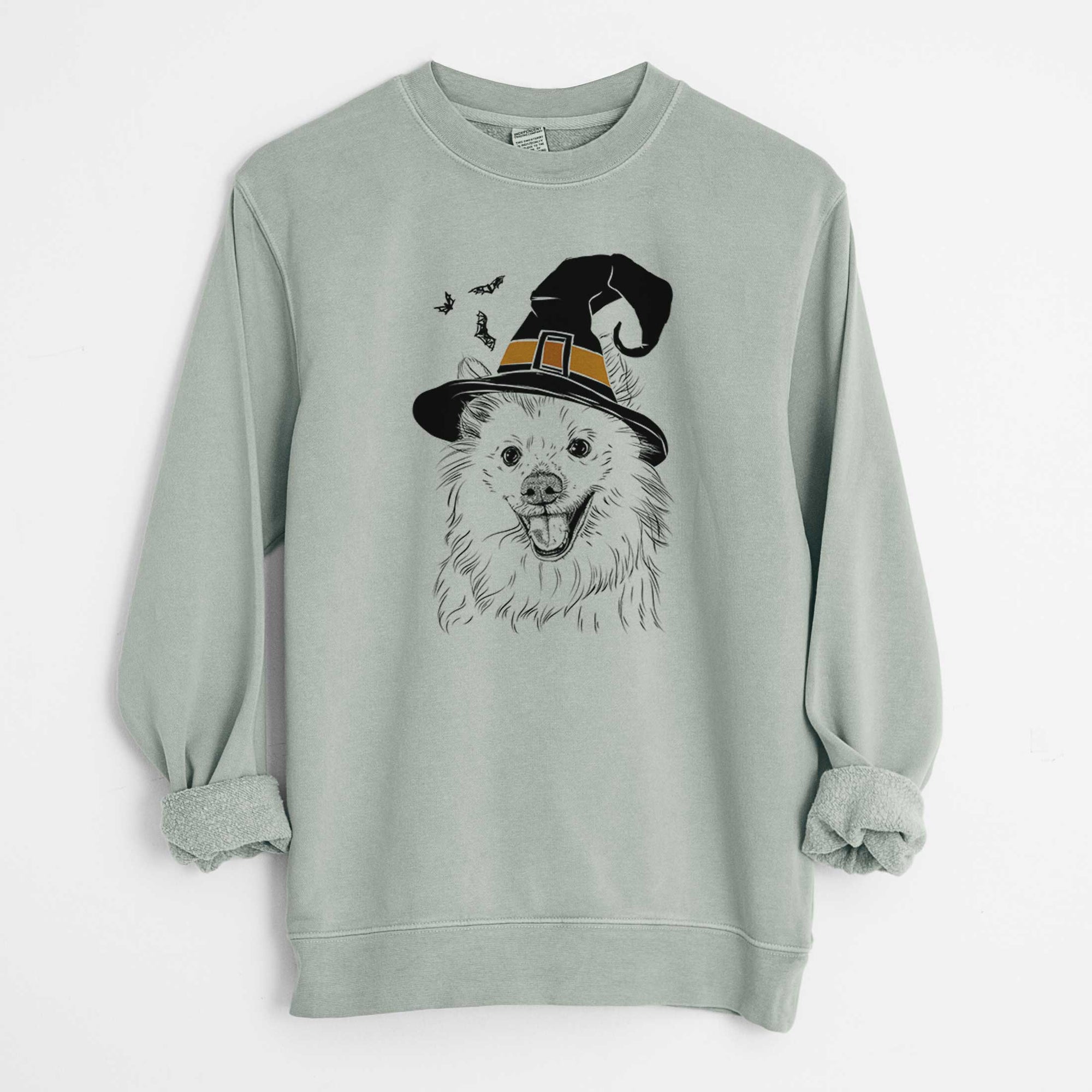 Witch Miki the American Eskimo - Unisex Pigment Dyed Crew Sweatshirt