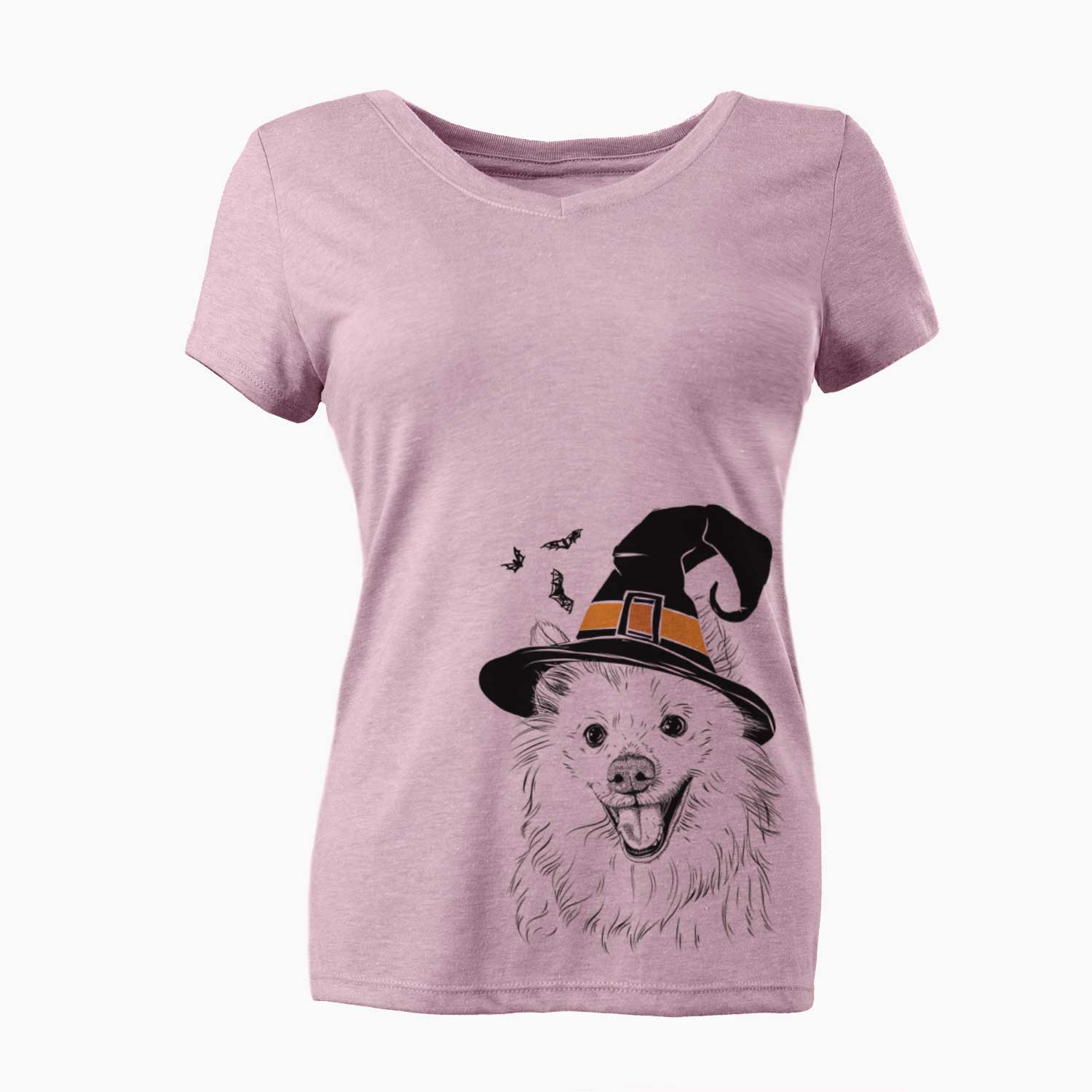 Witch Miki the American Eskimo - Women's V-neck Shirt