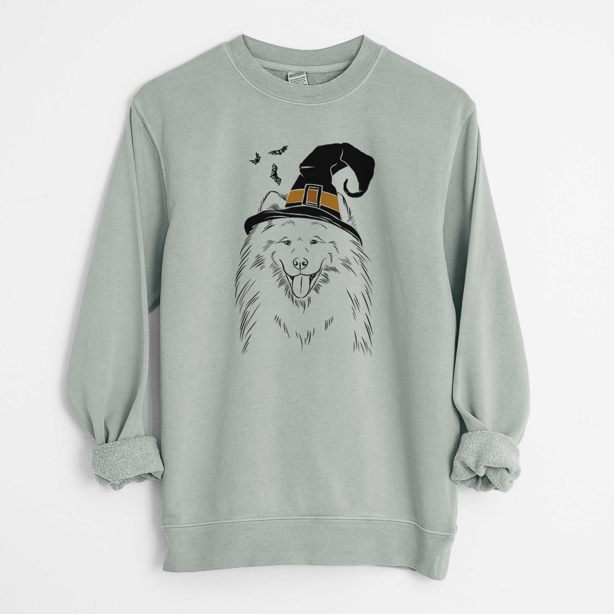 Witch Mikko the Samoyed - Unisex Pigment Dyed Crew Sweatshirt