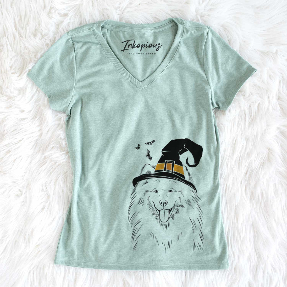 Witch Mikko the Samoyed - Women&#39;s V-neck Shirt